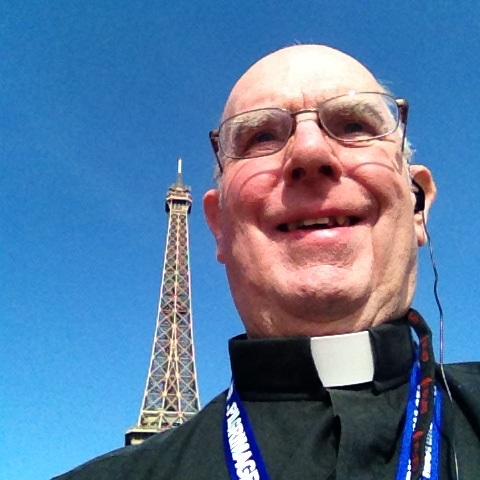 Fr. Bill's first attempt evert at a "Selfie"