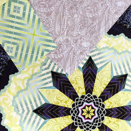 Mandalas, paisleys, and beautiful natural color blocked prints on gorgeous cotton. There were even beautiful quilted pieces. This is so on trend with the ideas of ritual, of craftsmanship and DIY, as well as a nod to the 1970’s. Right on target . -Janna Stark, Promostyl 