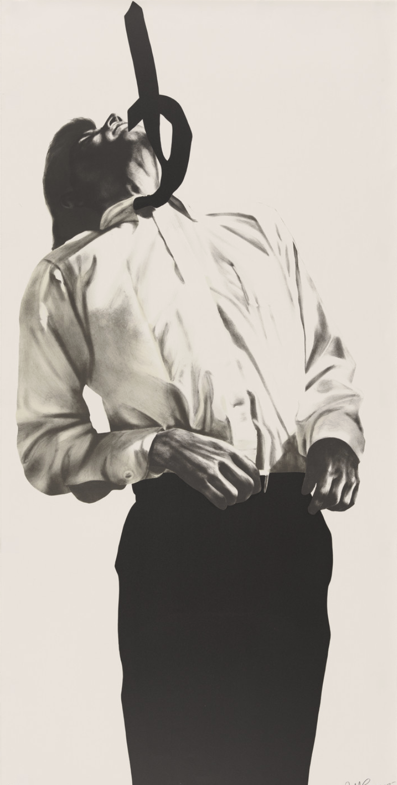  Robert Longo (1953)   Eric , 1985  Lithograph  From the numbered edition of 48  Signed, dated and numbered in pencil on recto  Image: 72 x 36 inches 