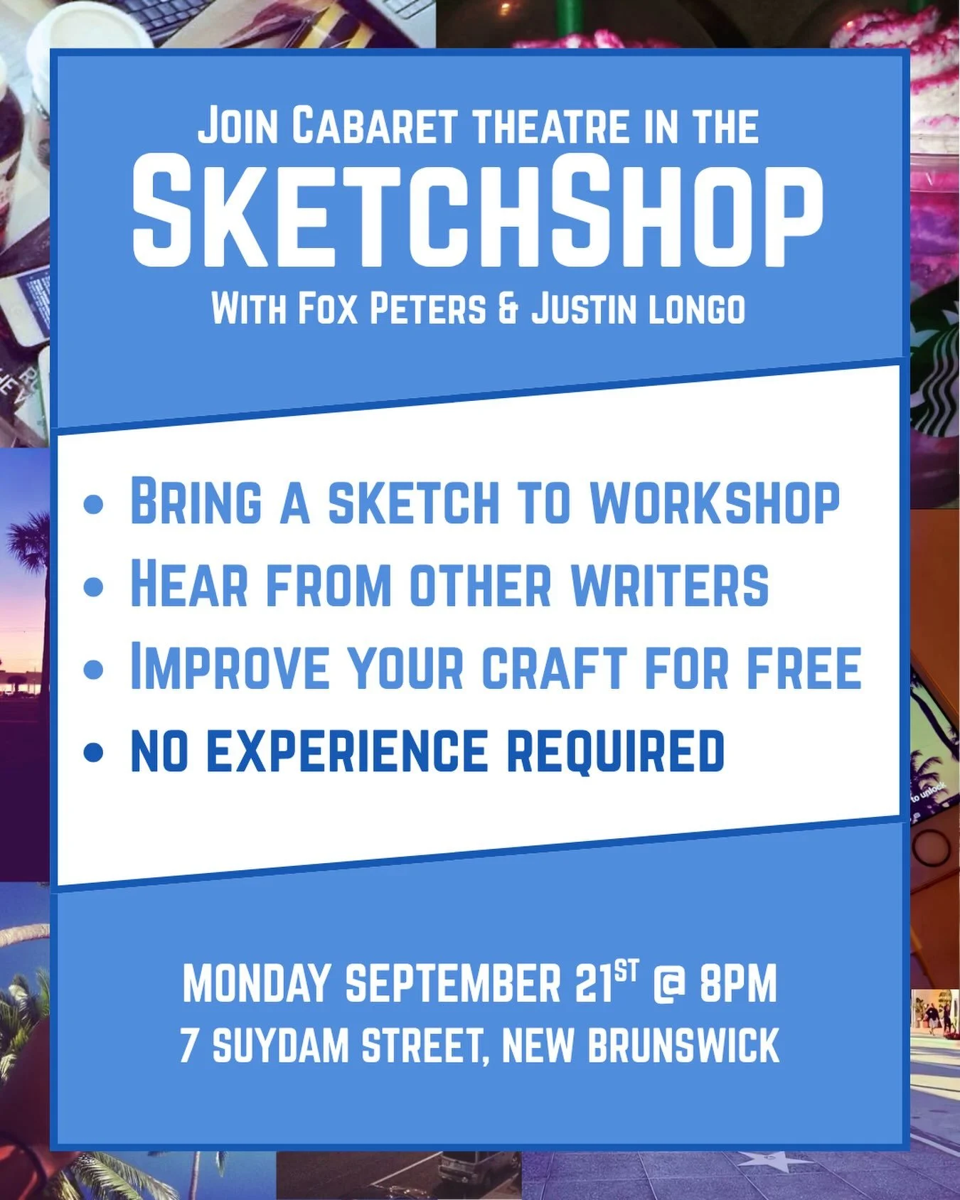 RNL Needs your help! Yes you. 🫵

SketchShop is an all-welcoming workshop where we will develop sketches and work on our craft together. ✍️📝⭐️

Any amount of experience (including none) required.🙅&zwj;♂️💁&zwj;♂️🙆&zwj;♂️

This Monday September 21s