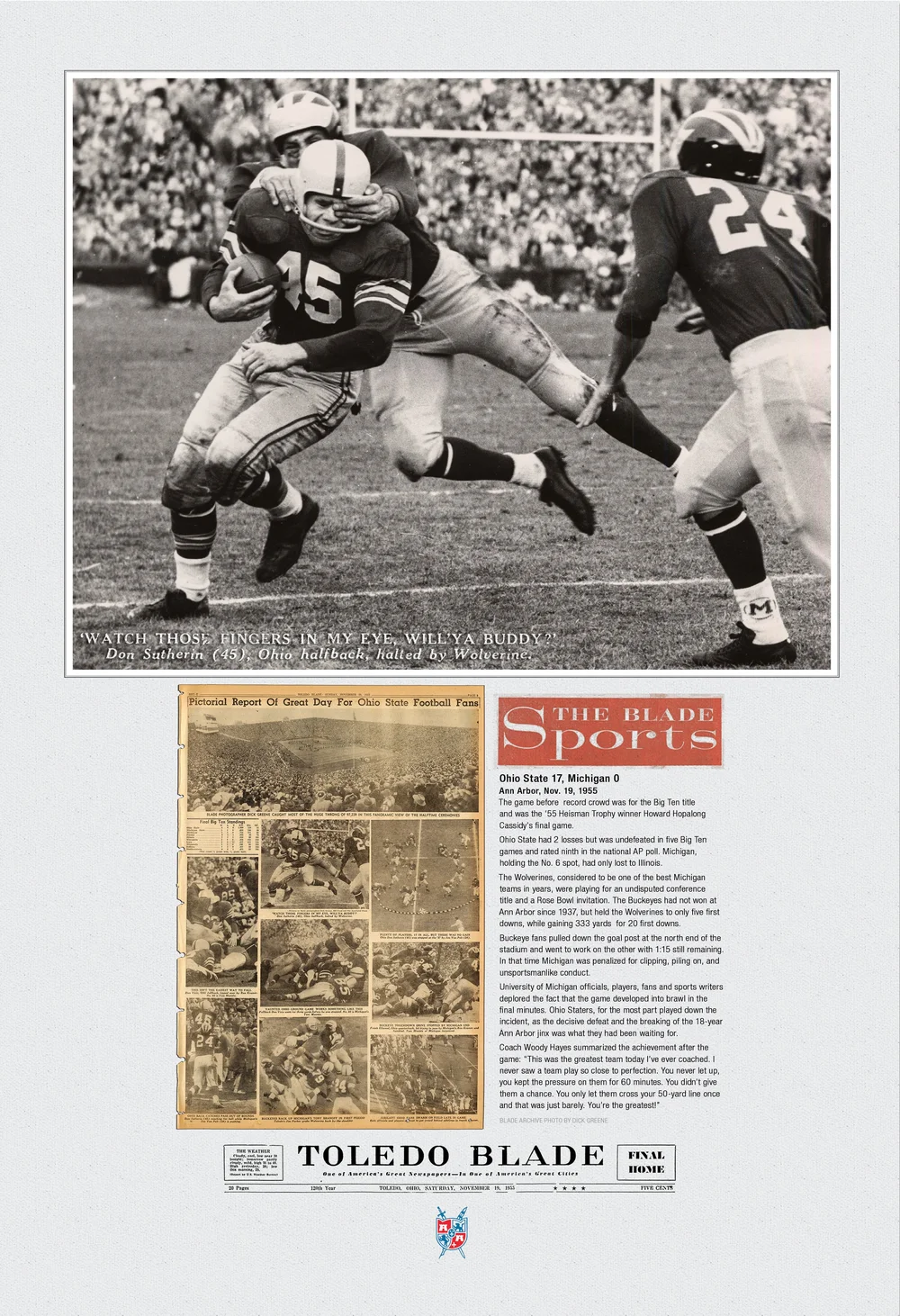 Ohio State v Michigan, 1955 — The Blade Vault