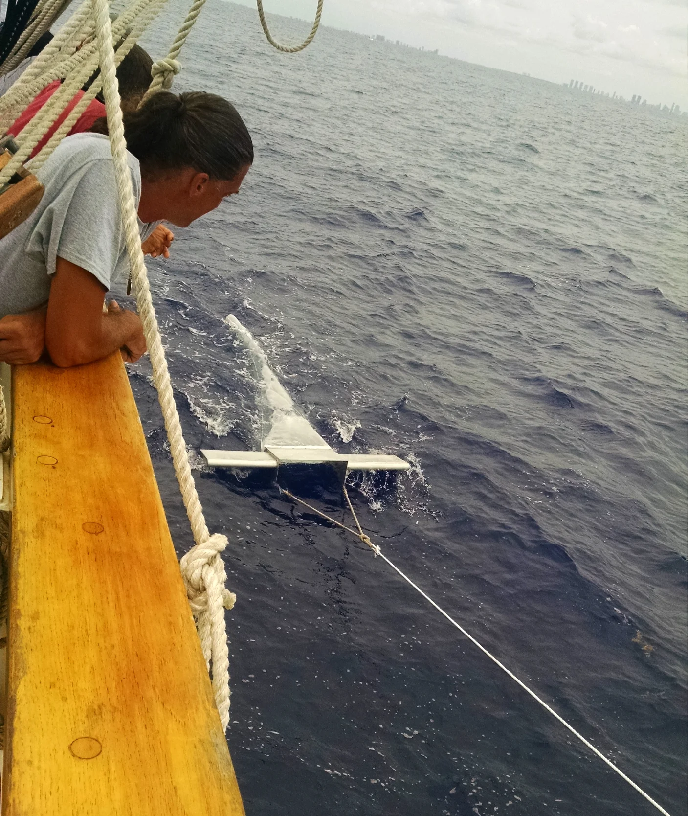 The Manta Ray sea trawl on it's first launch of this 17th expedition
