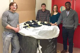 Over 400 pounds of gloves were collected more than 400 pounds of lab gloves from about 30 researchers in 10 MIT labs