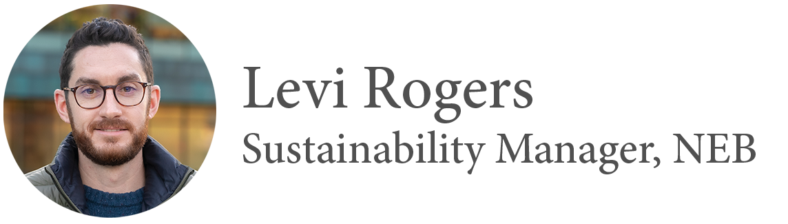 Levi Rogers, Sustainability Manager at New England Biolabs