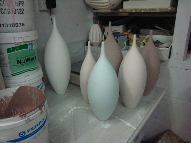 glazing bottles before firing