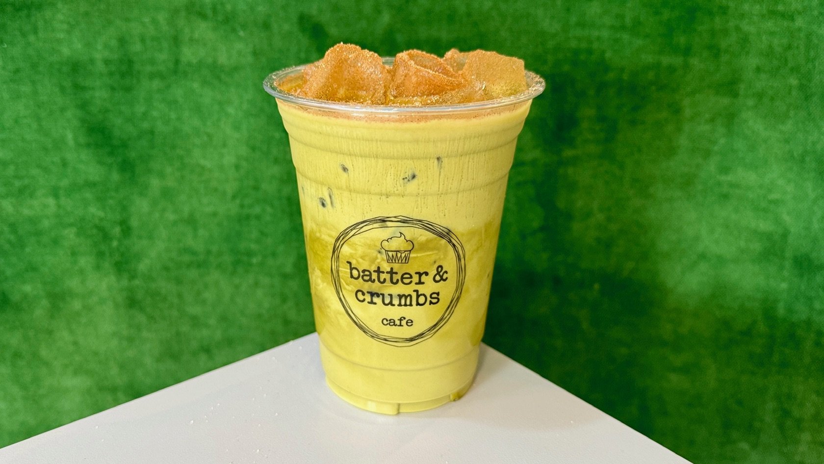 iced banana bread matcha