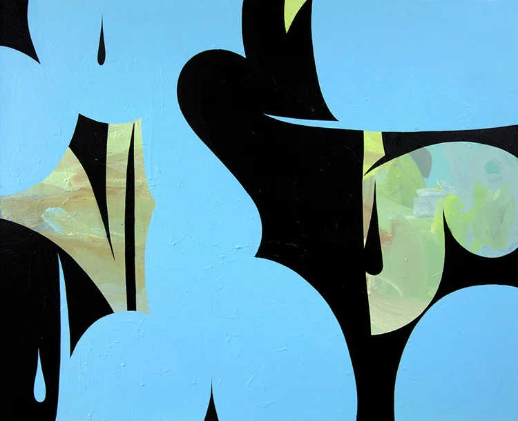 Untitled (Bold Blue), 2014, 24in x 30in, Mixed media on canvas