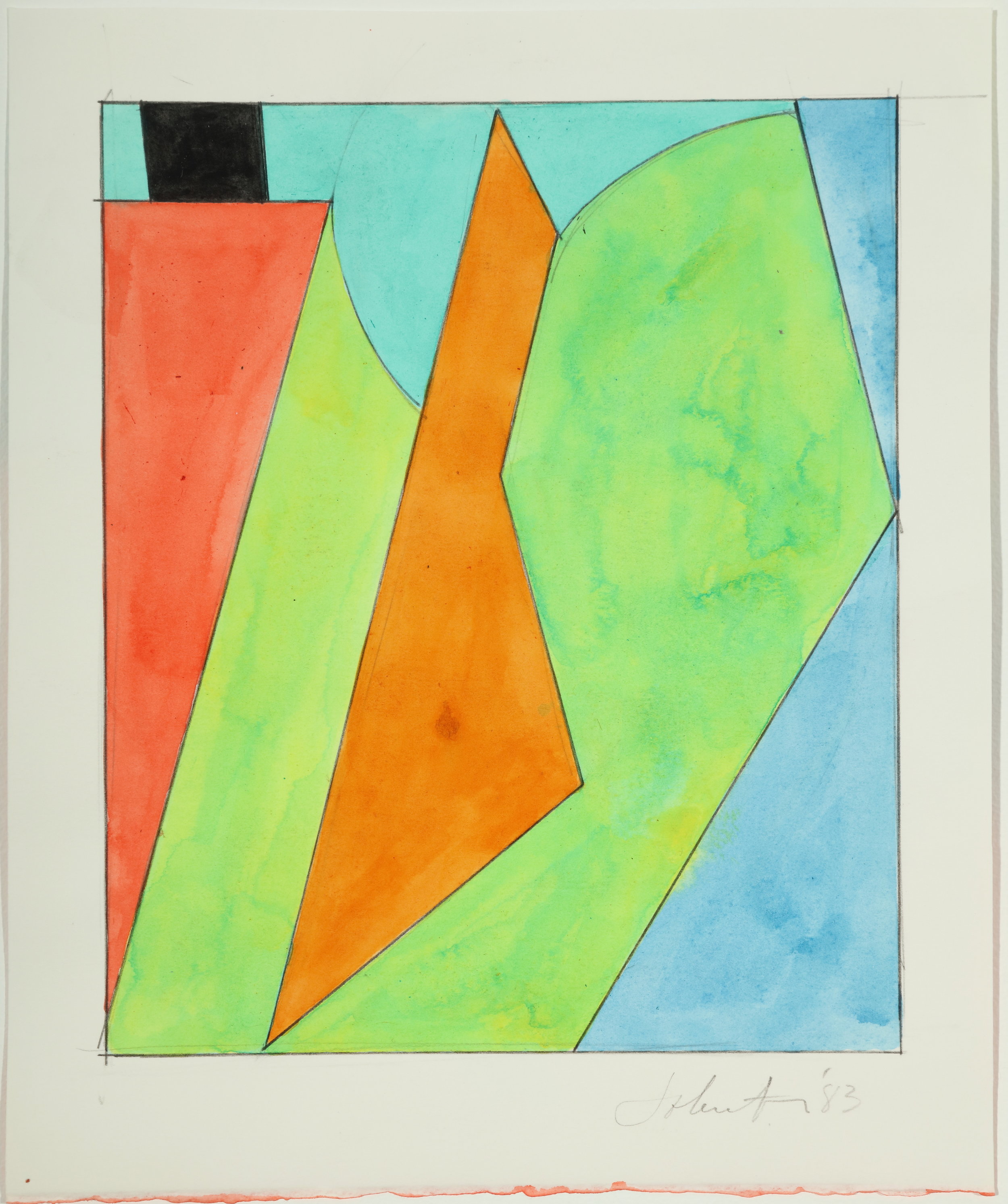    Untitled, Color Study   ,  1983 Acrylic and pencil on paper 10.75 x 8.875 in. 