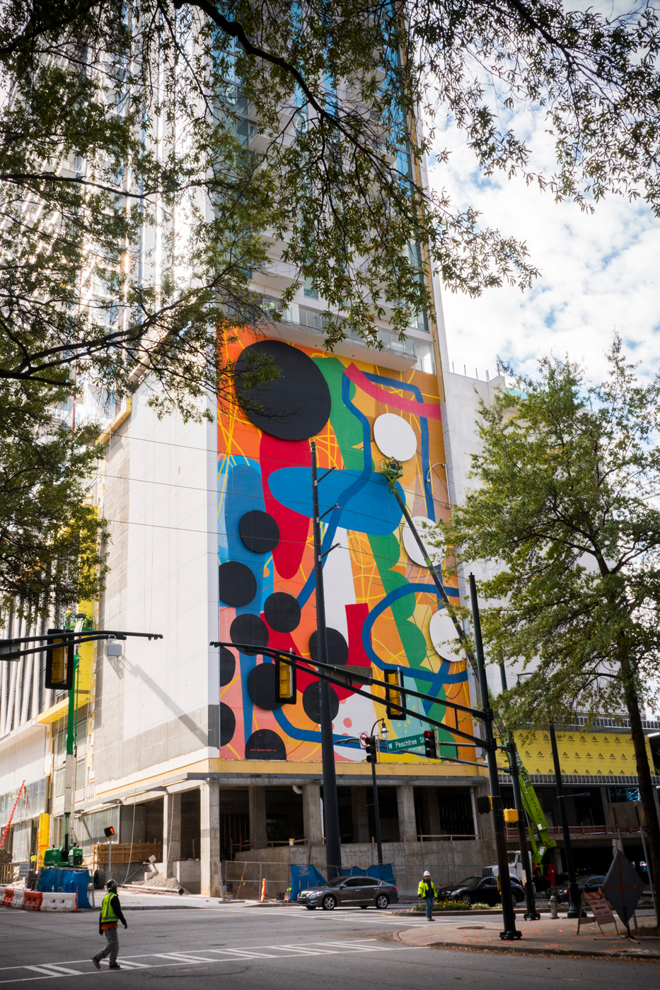   ICON Midtown Tower , 2017  Atlanta, Georgia  Acrylic and painted aluminum panels on wall  95 x 65 ft. 