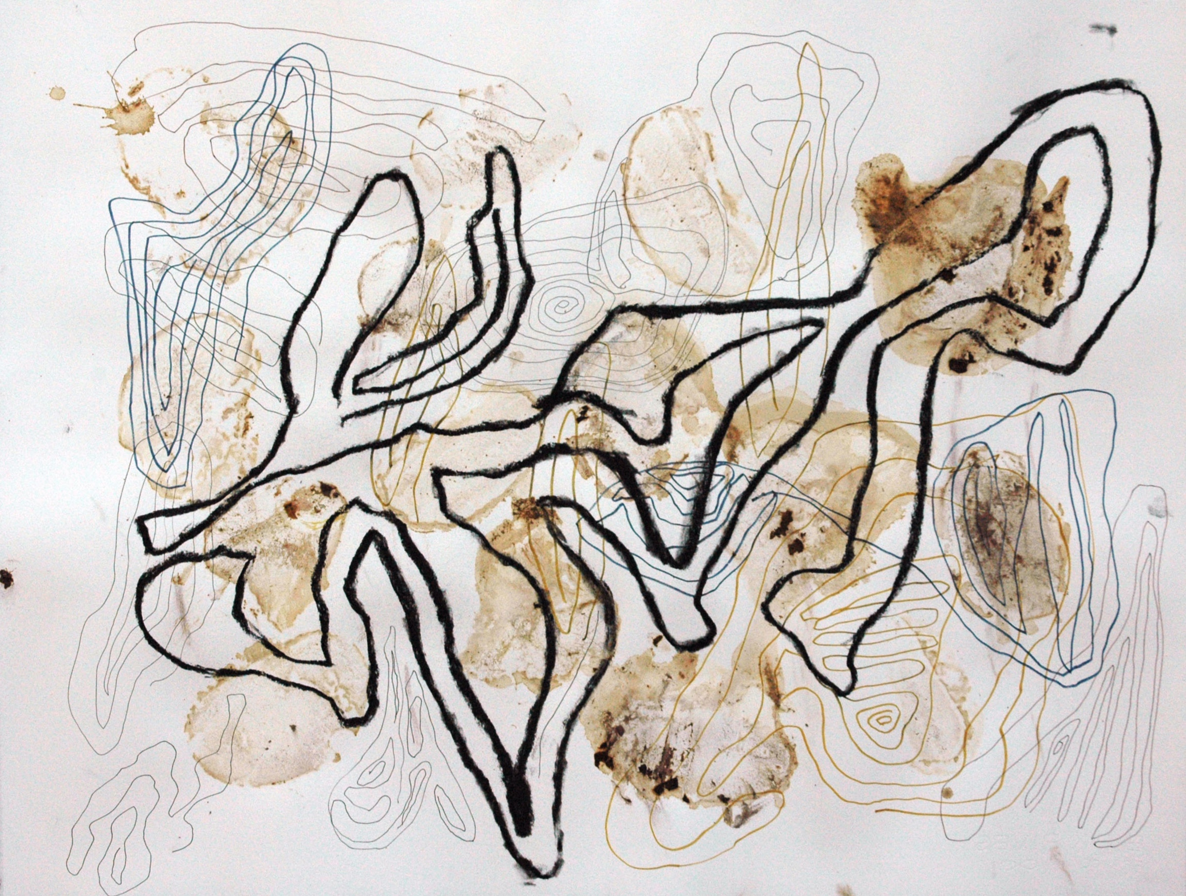    Wandering Number 2  , 2011 Fungi stains, mixed media 19 x 26 in. 