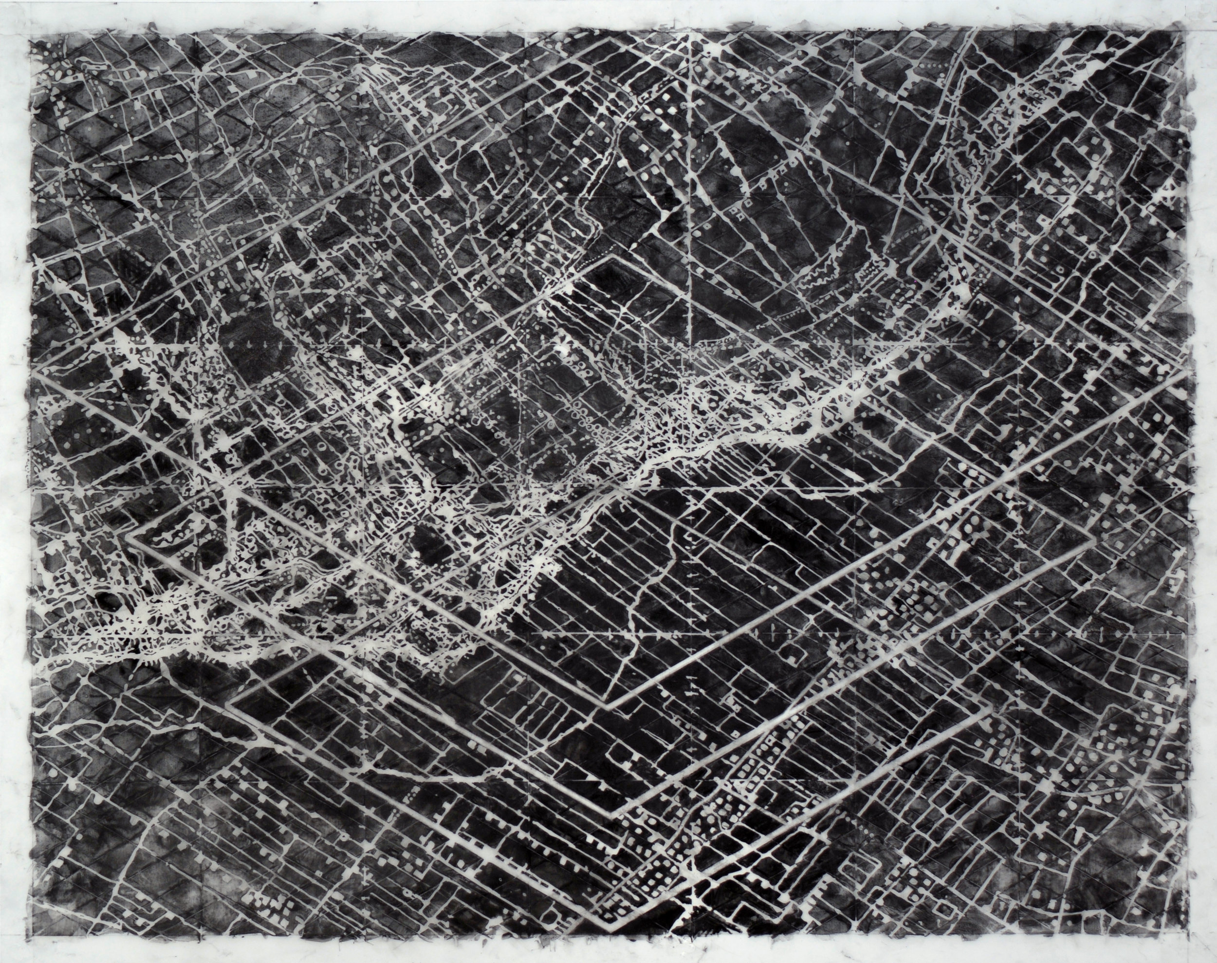    Open  , 2015 Graphite and mixed media on Dura-Lar 35.5 x 43.5 in. 