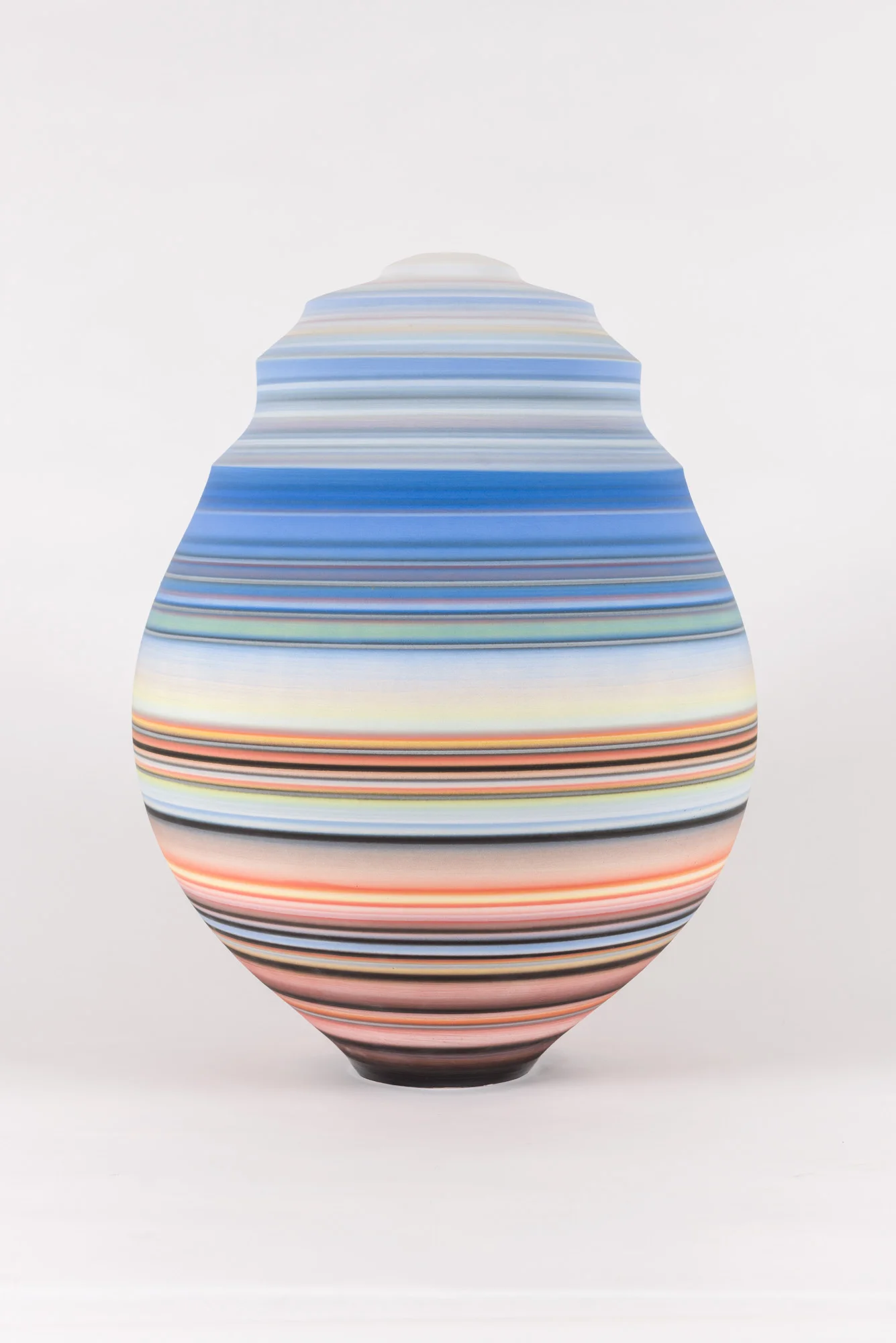 Accretion Series (blue, orange) , 2019 Glazed Earthenware 22 x 16 x 16 in.