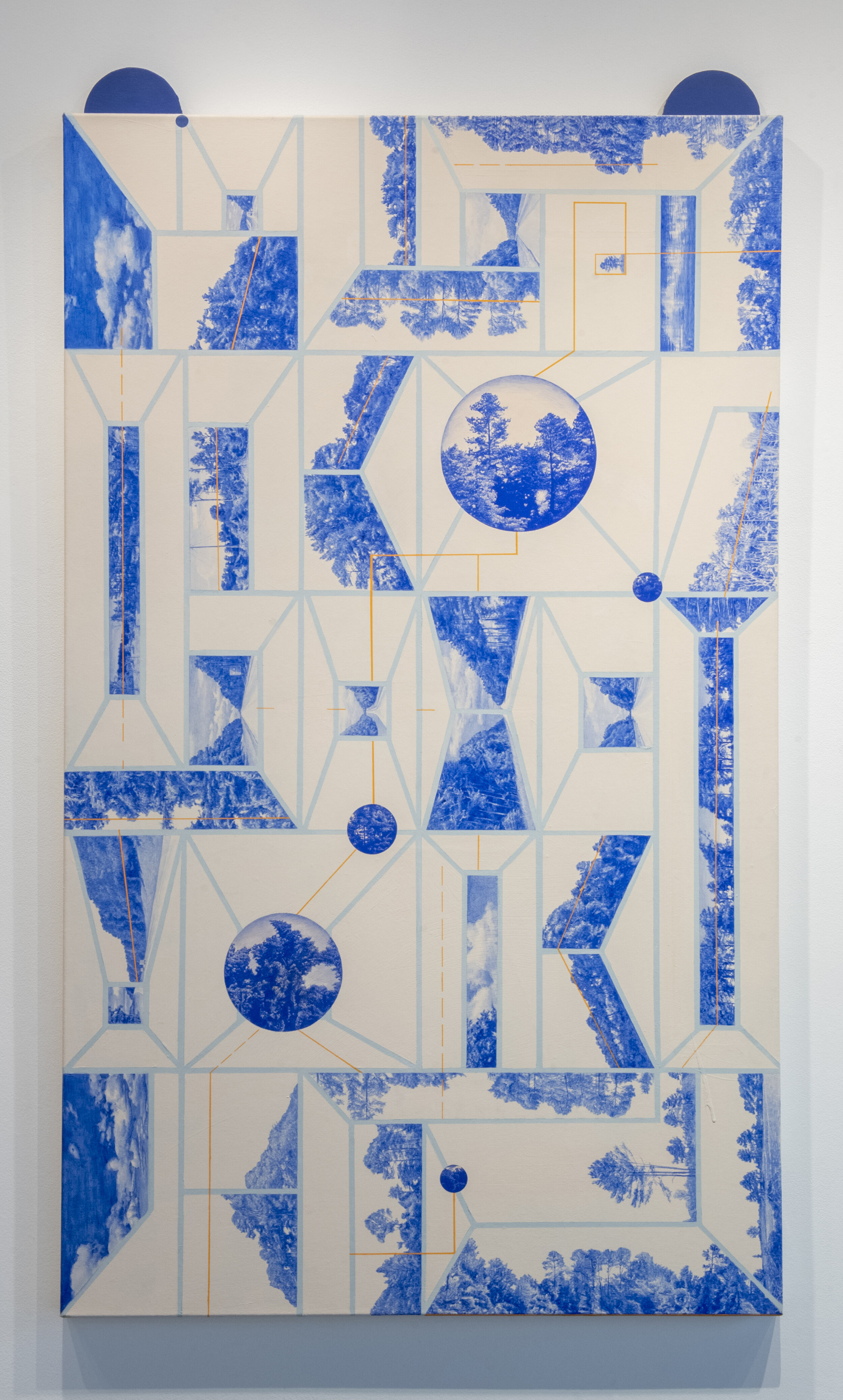 Landscape (Fragmented), 2019 Gouache on canvas 60 x 36 in.