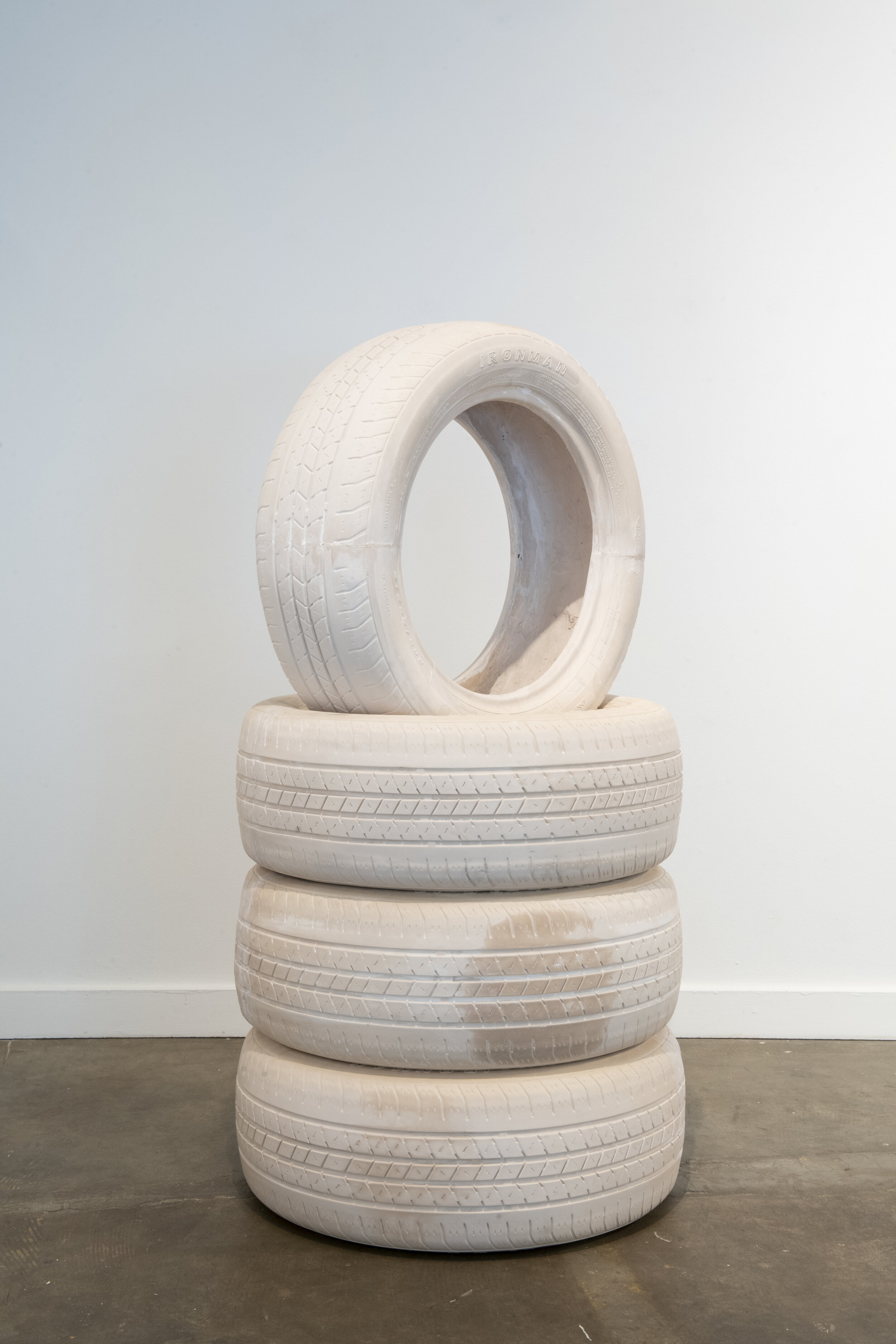 Tires, 2019 Fiberglass, marble dust, and resin 47 x 23 x 23 in.