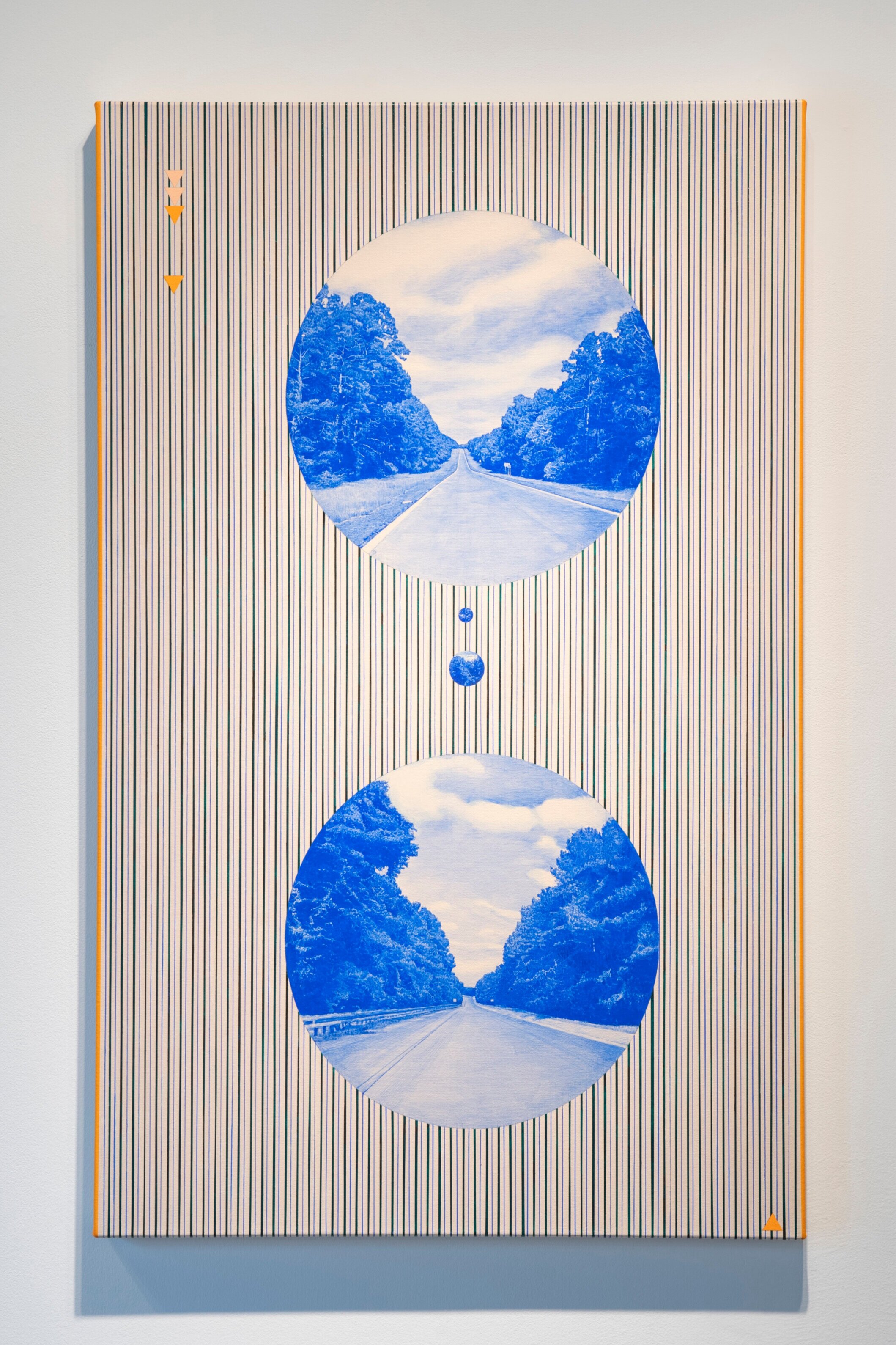 Landscape (Two Points) , 2019 Gouache on canvas 48 x 30 in.