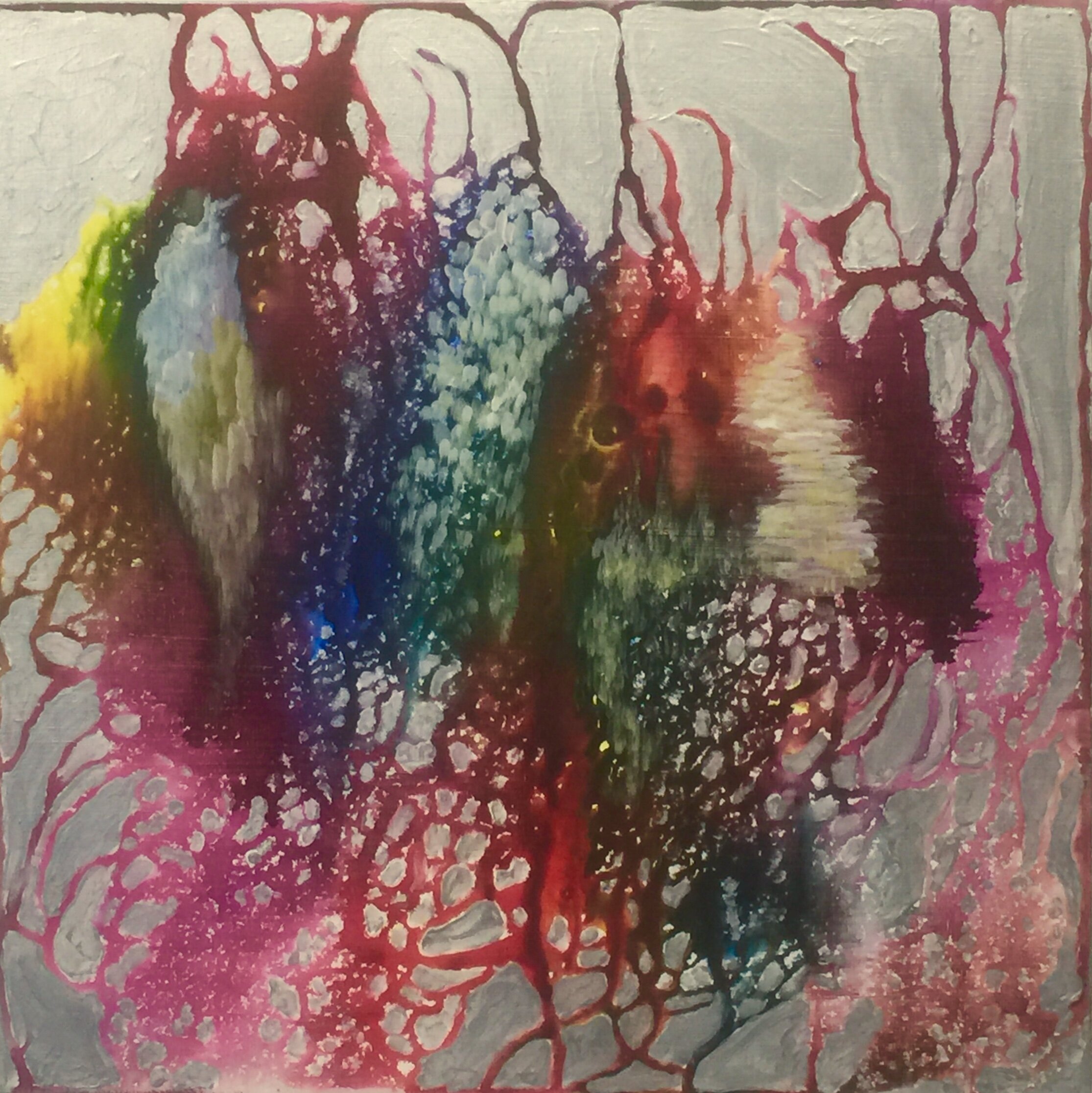  Maggie Davis   The jellyfish are weeping,   2019 Acrylic on panel 16 x 16 in. YIMBY price $1,500 