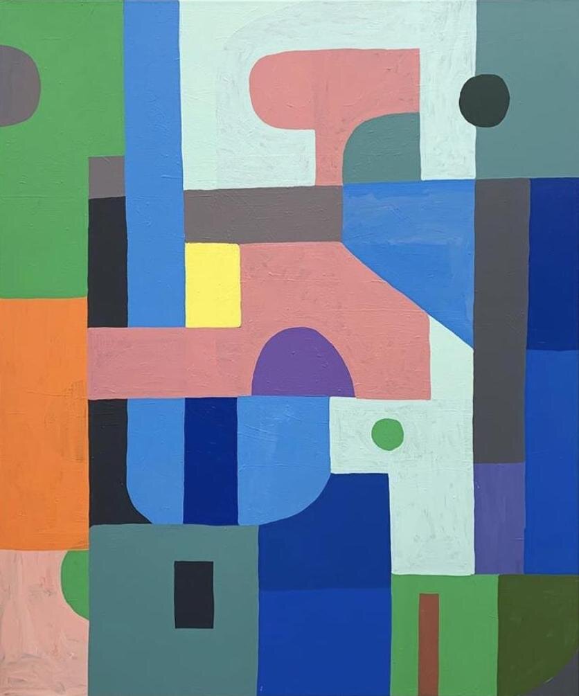    Interlock 01  , 2020  Acrylic on canvas  72 x 60 x 2.5 in. 