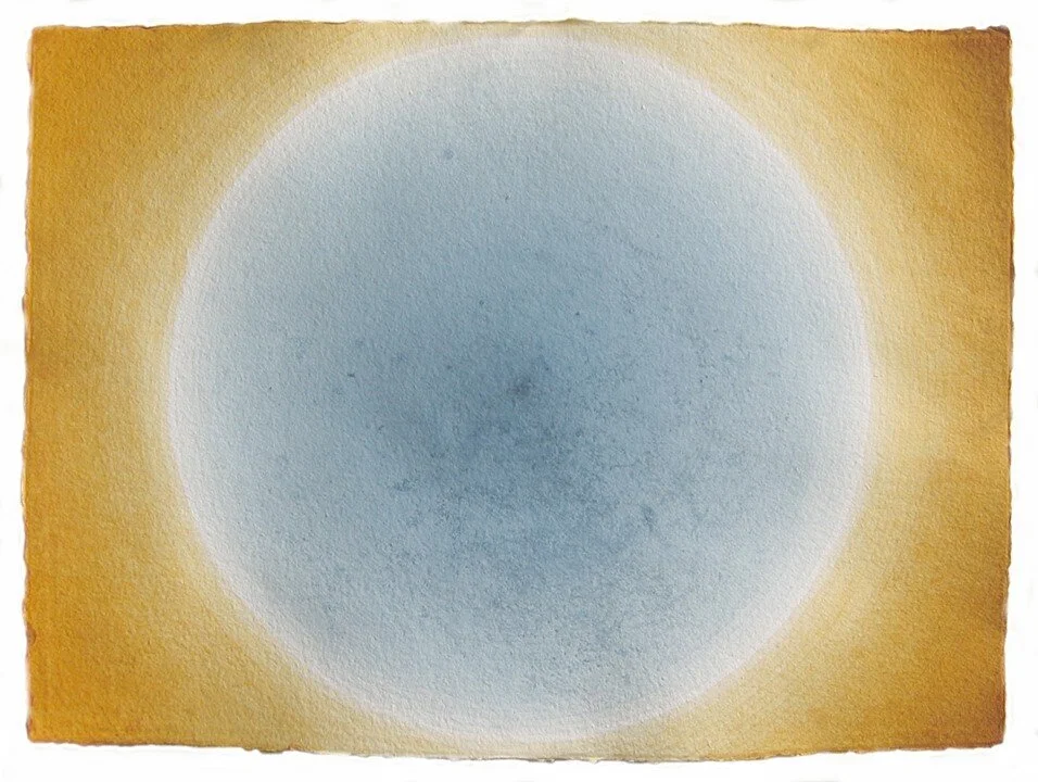    Indigo Gold  , 2008  Watercolor on Indian village handmade paper  22 x 30 in. 