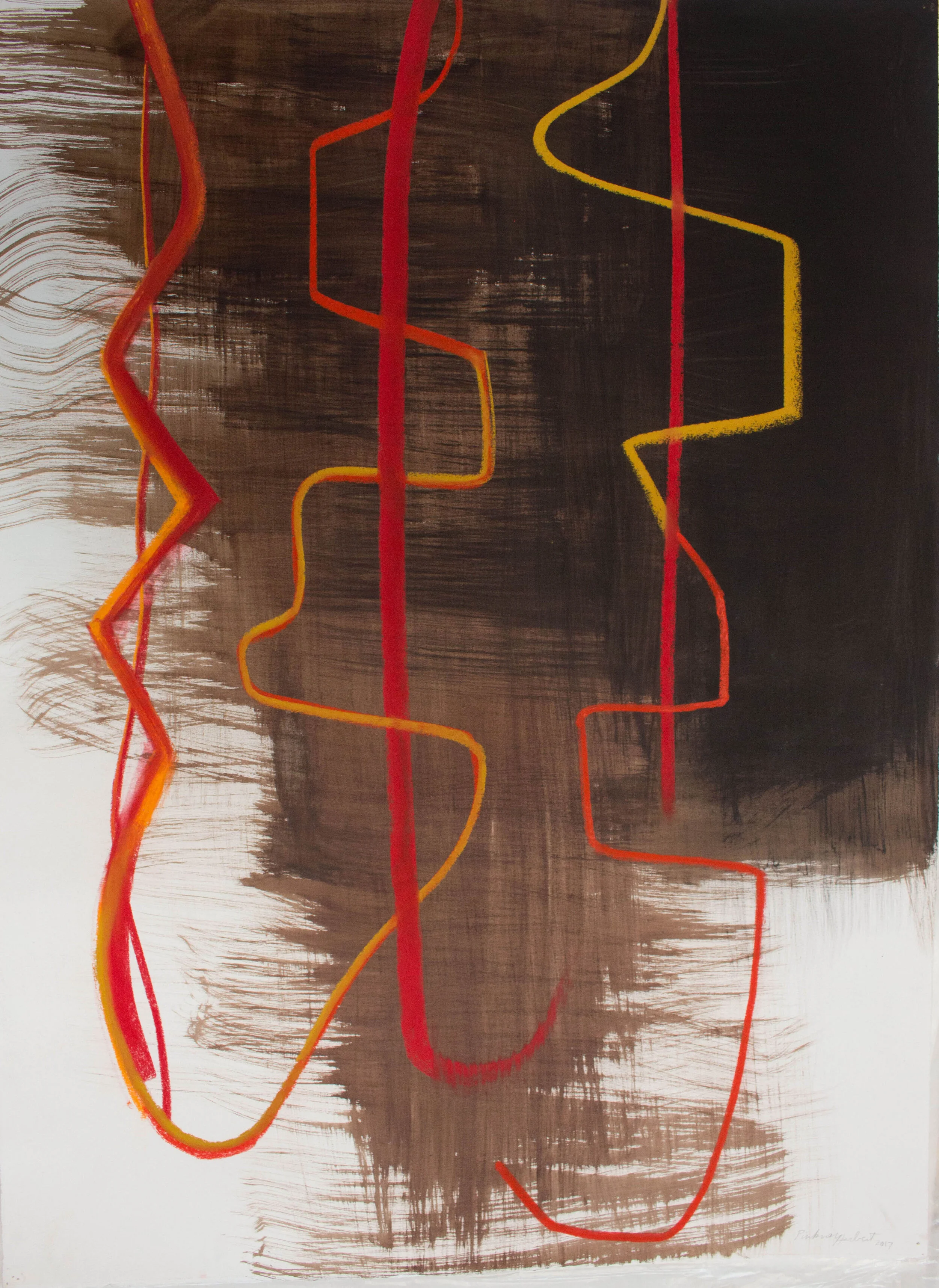    Frontal 20  , 2017  Pastel and ink on paper  41 x 29 in. 
