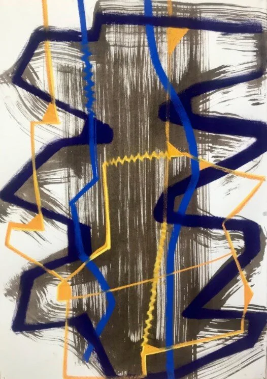    Frontal 13  , 2017  Pastel and ink on paper  30 x 22 in. 