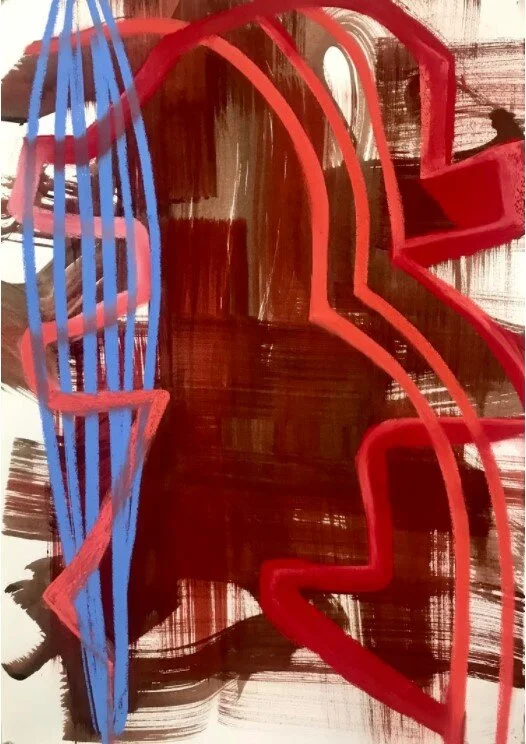    Frontal 16  , 2017  Pastel and ink on paper  30 x 22 in. 