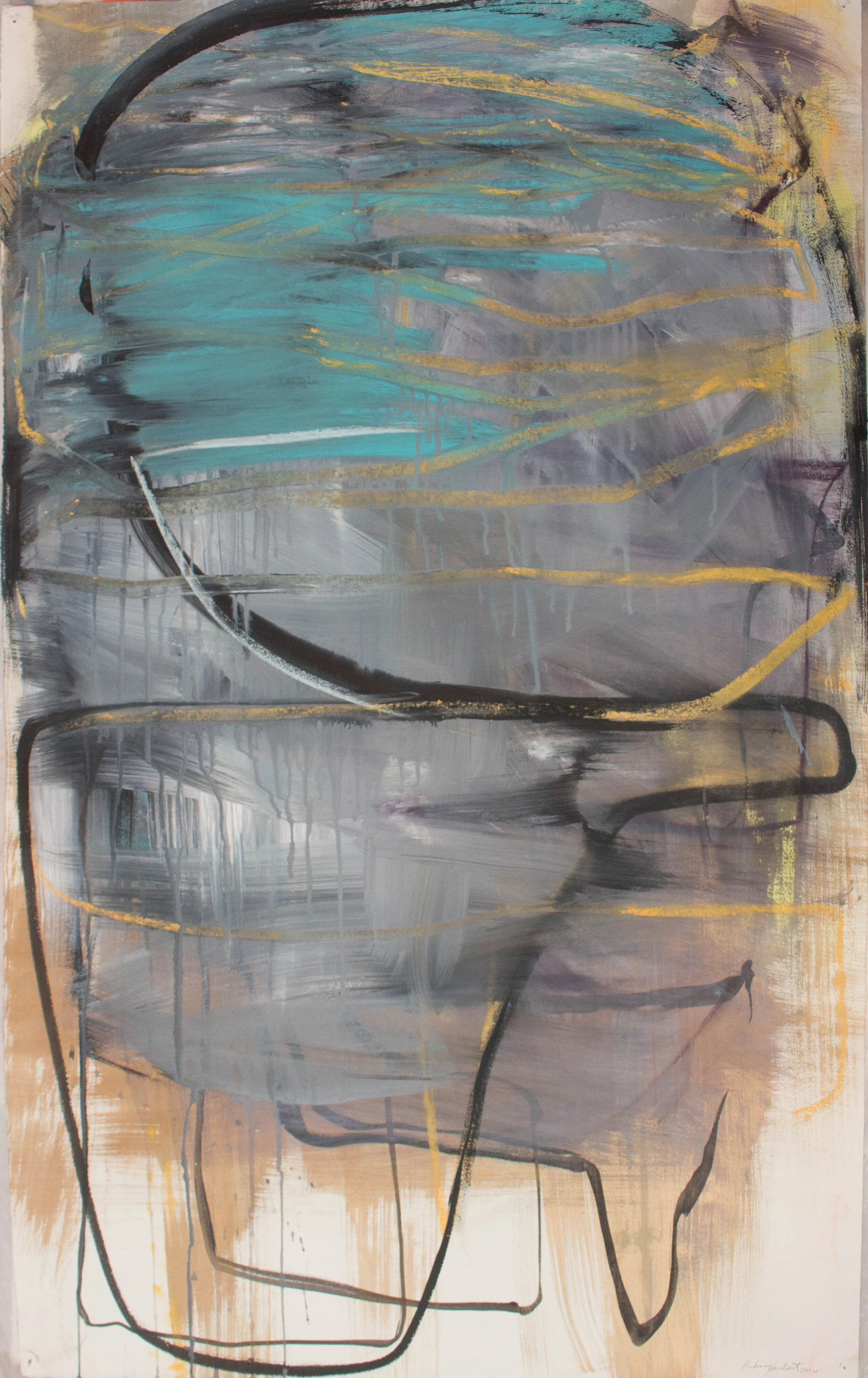    Grey Swamp  , 2016  Pastel, ink, and acrylic on paper  41 x 29 in. 