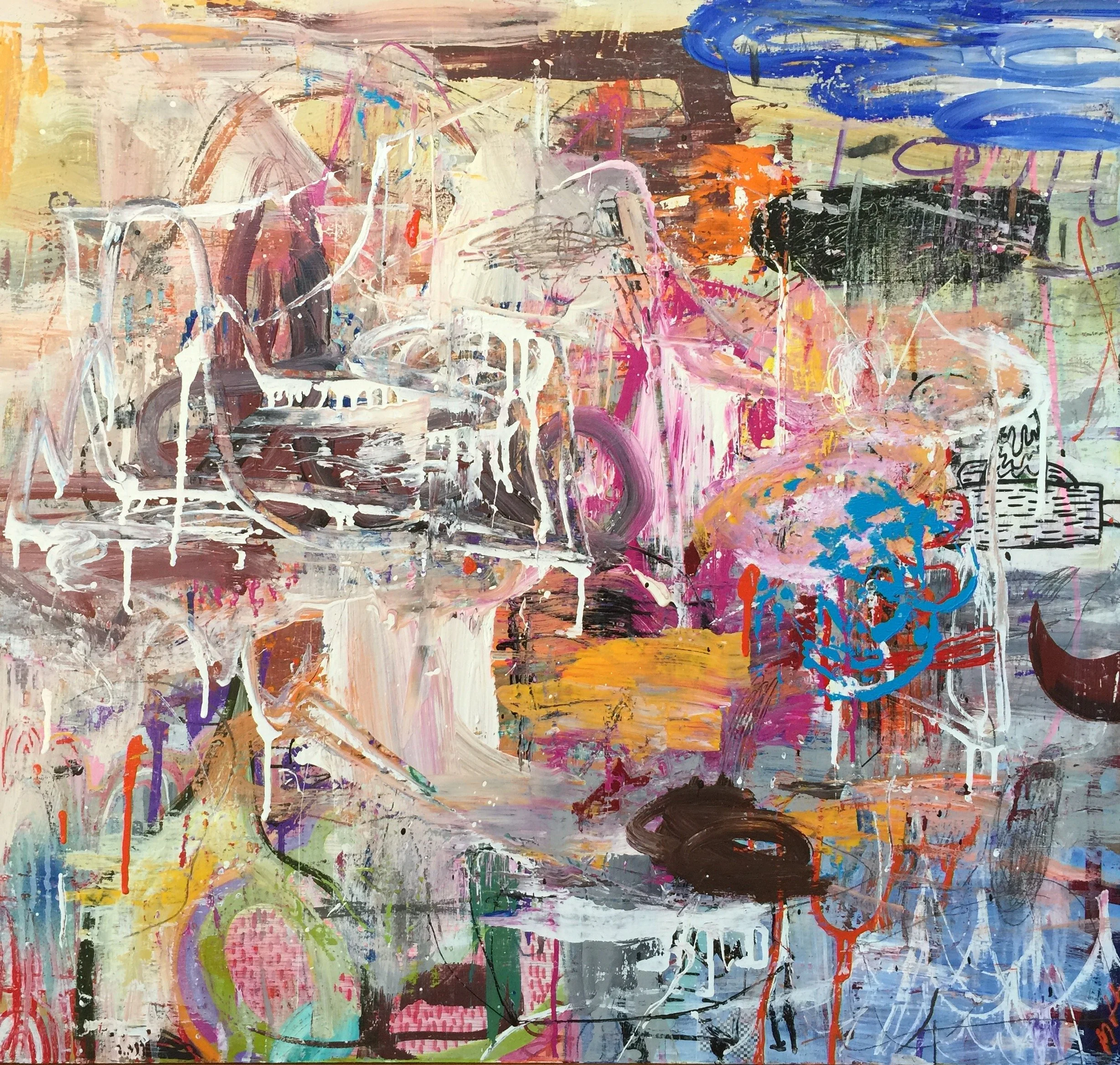    Sub Surface    Mixed media on wood panel  28 x 30 in. 