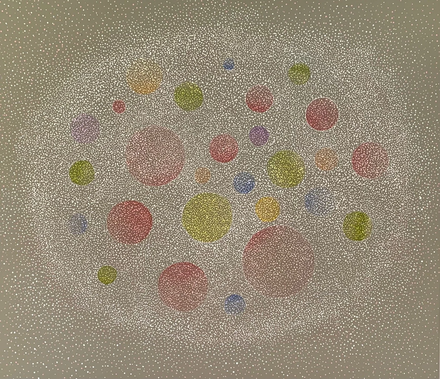    Eyelid Movies (Phosphenes)  , 2021  Acrylic on canvas  40 x 46 in. 