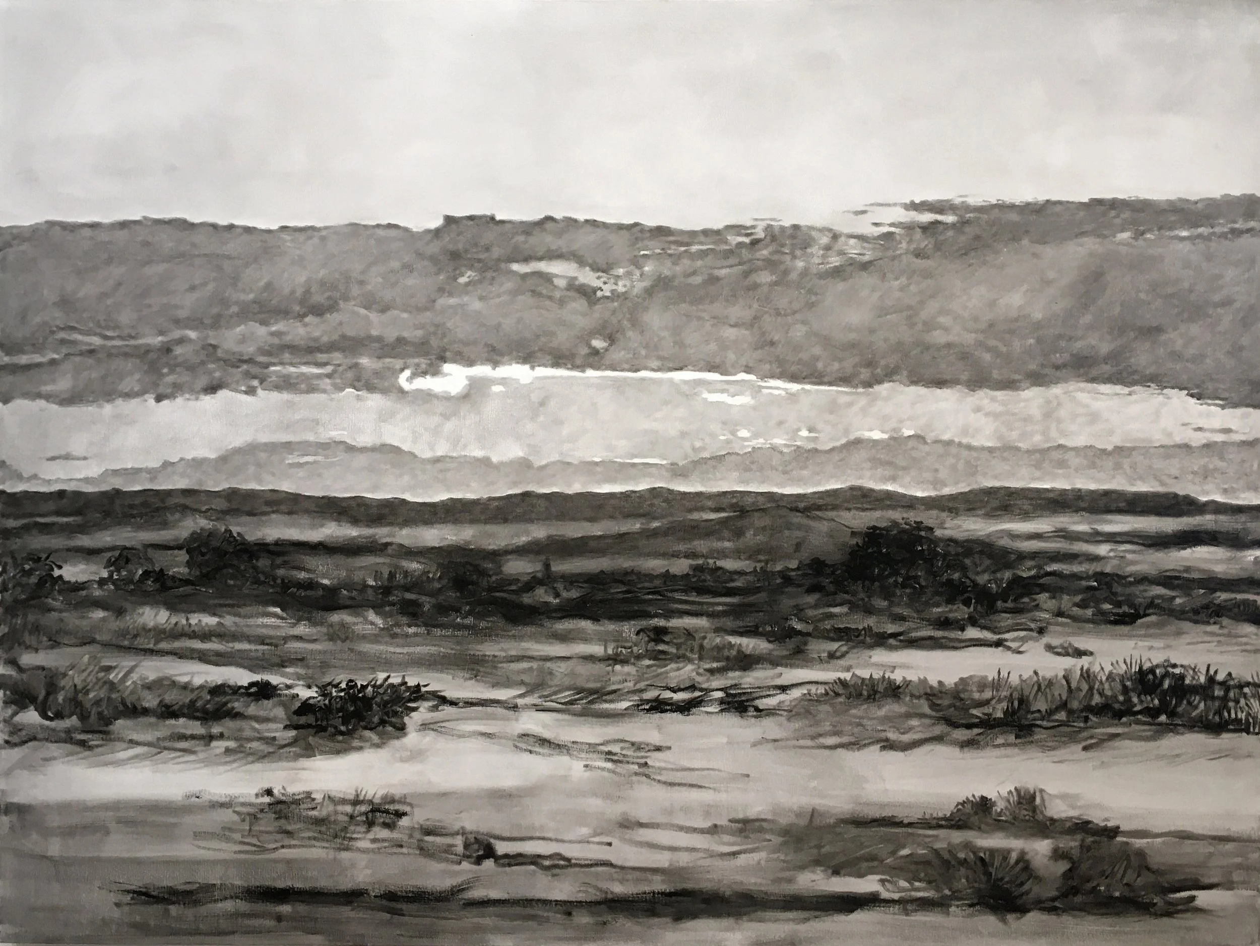    At the Edge of the Day  , 2020  Oil on canvas  42 x 56 in 