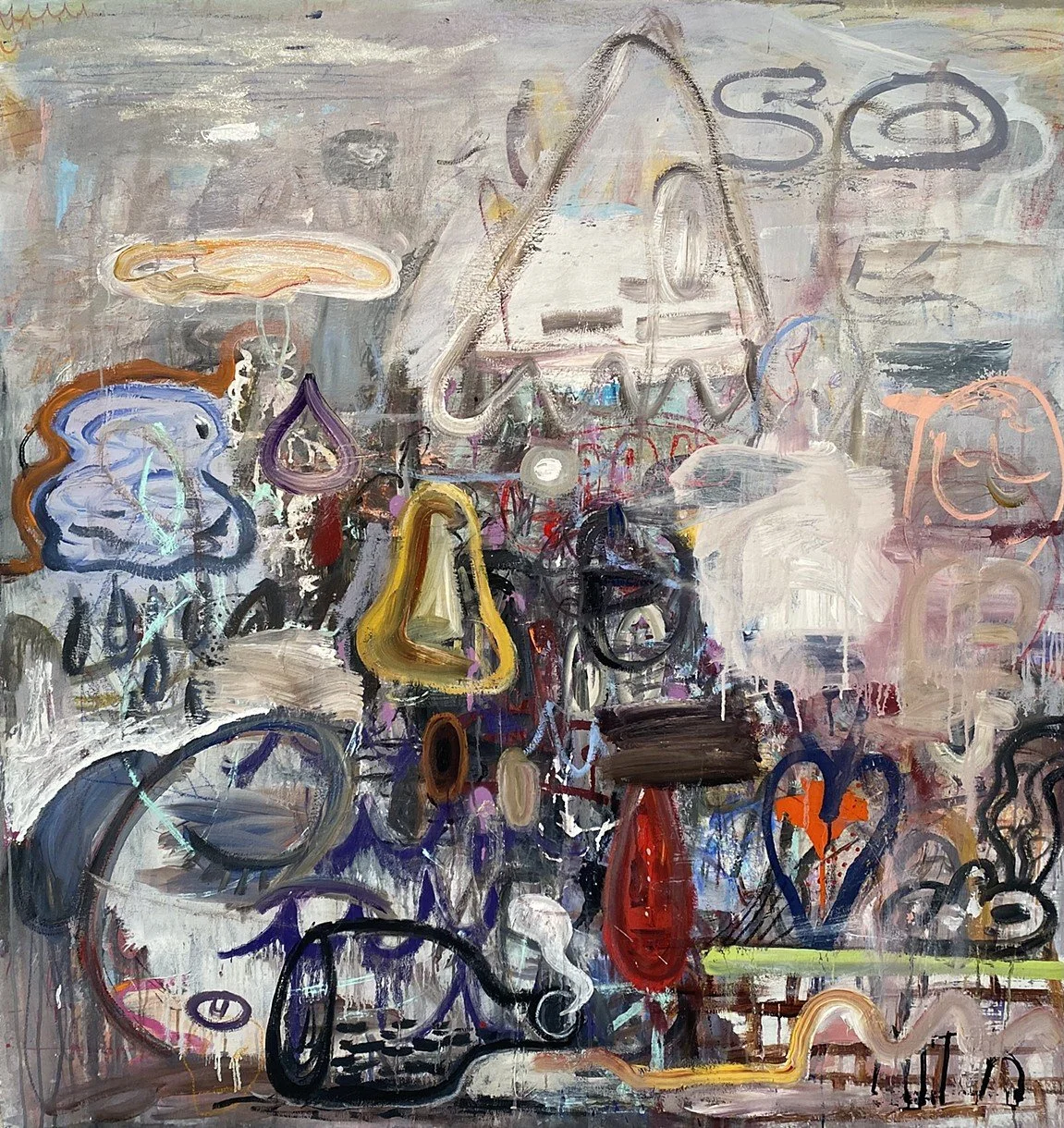    Plain Air     ,   2022  mixed media on canvas  55" x 55"        