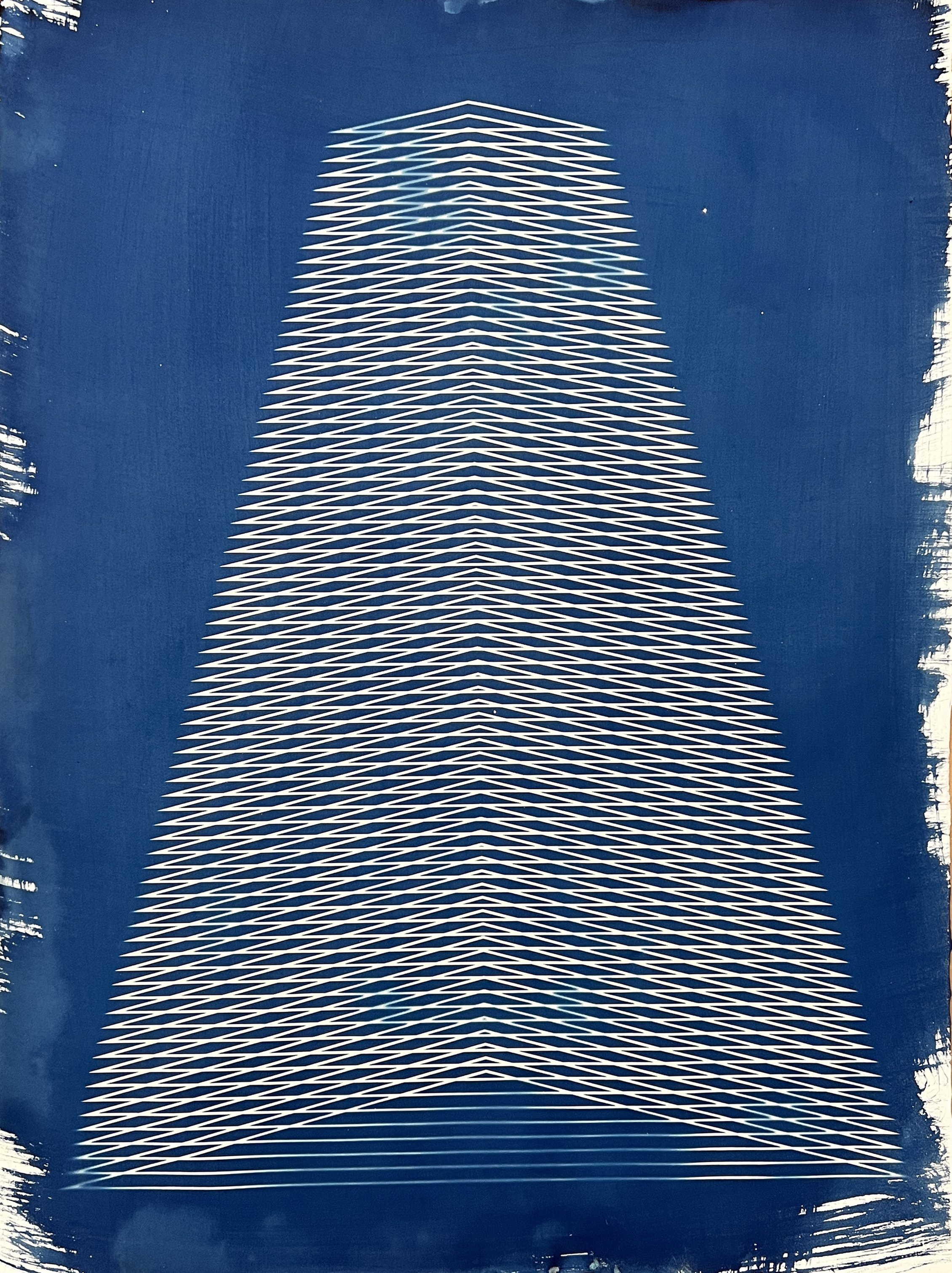    Untitled,   (from series Meditations on Perceived Acts of Violence), 2022  Cyanotype on watercolor paper  30 x 22.50 in 