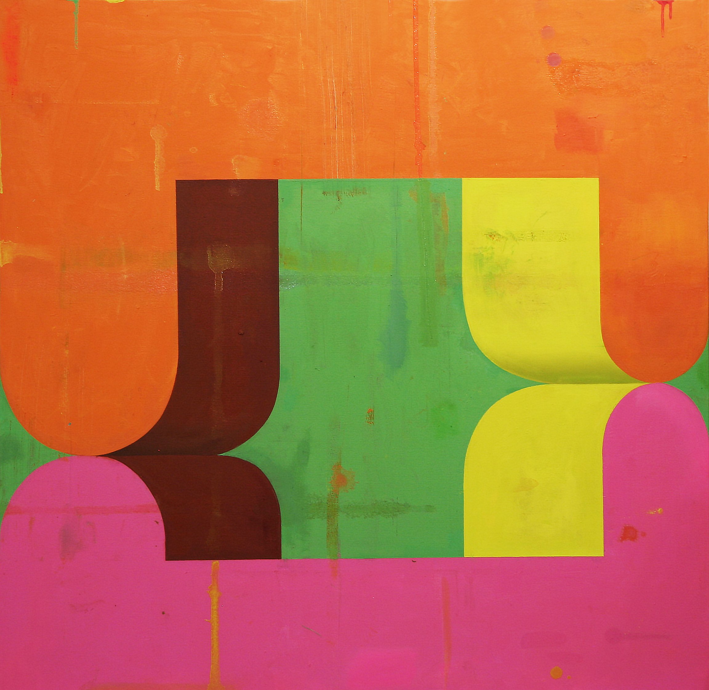   Couple: Orange and Pink  , 2020  Oil on canvas  48 x 48 in. 