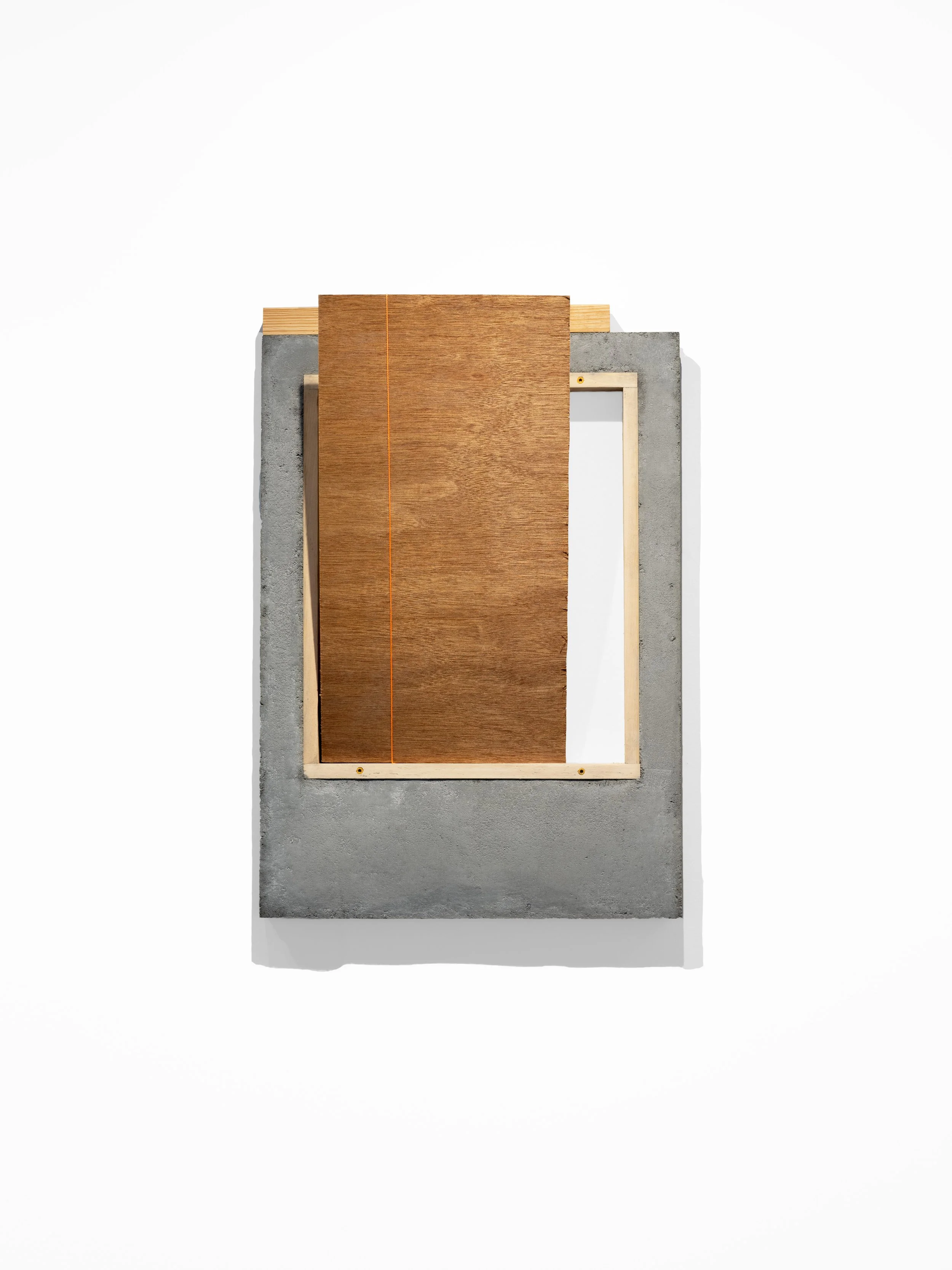    Untitled,   2024  Concrete, wood, string  32 × 22 × 9 in. 