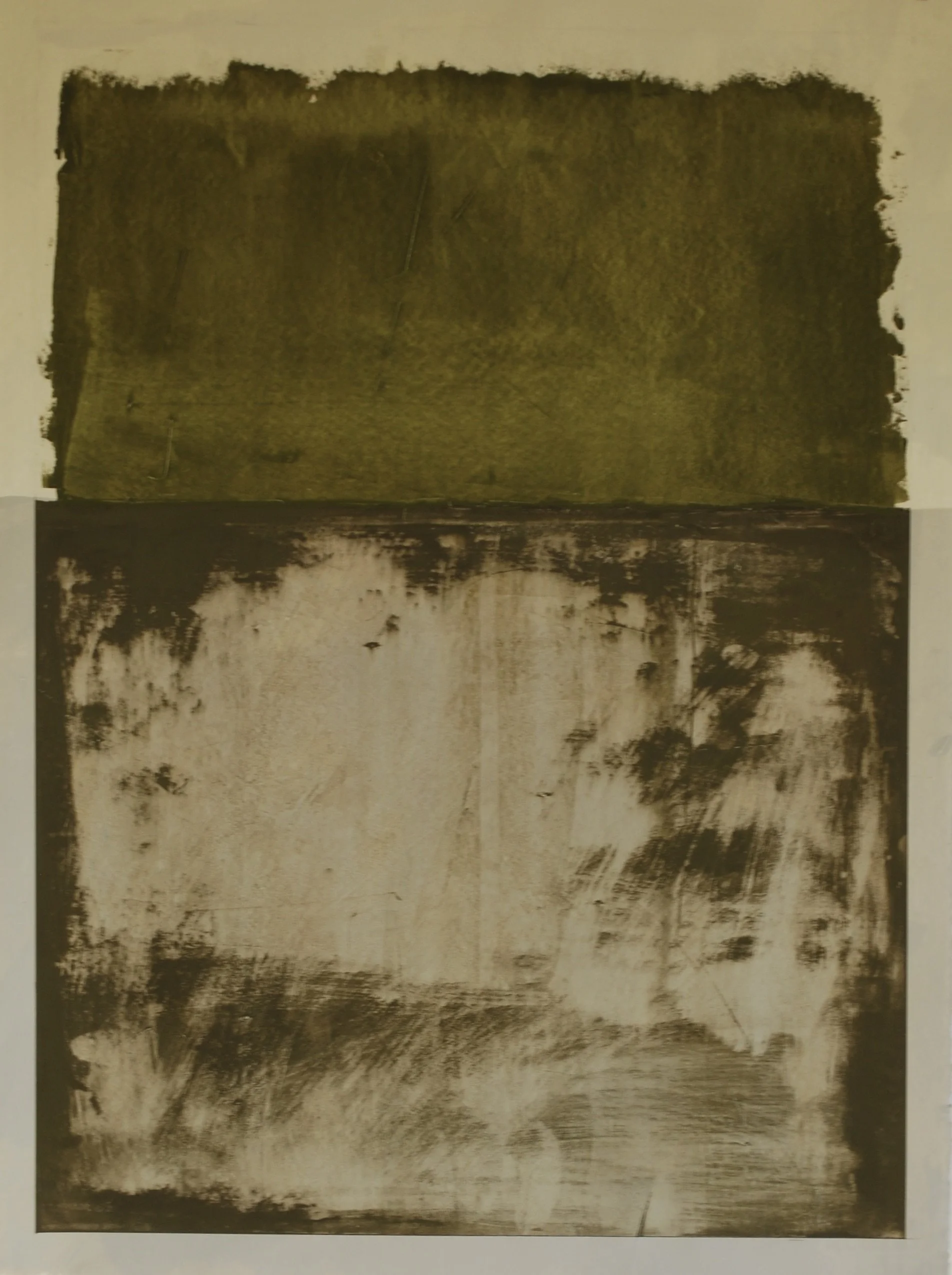   Factory Wall , 2025 Oil, acrylic, dry pigment, and cold wax medium on paper 30×22 