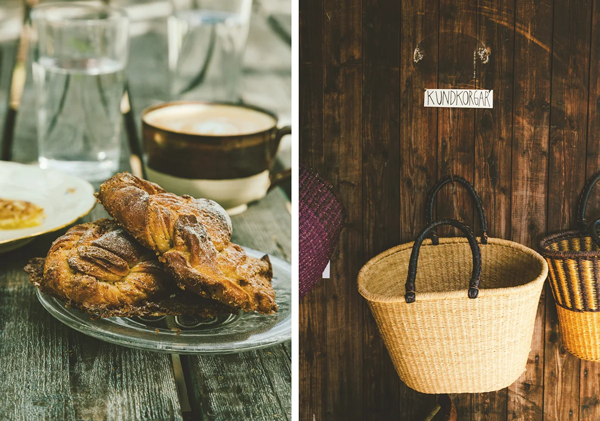 We had a fika with almond scrolls and oat milk lattes in the garden,