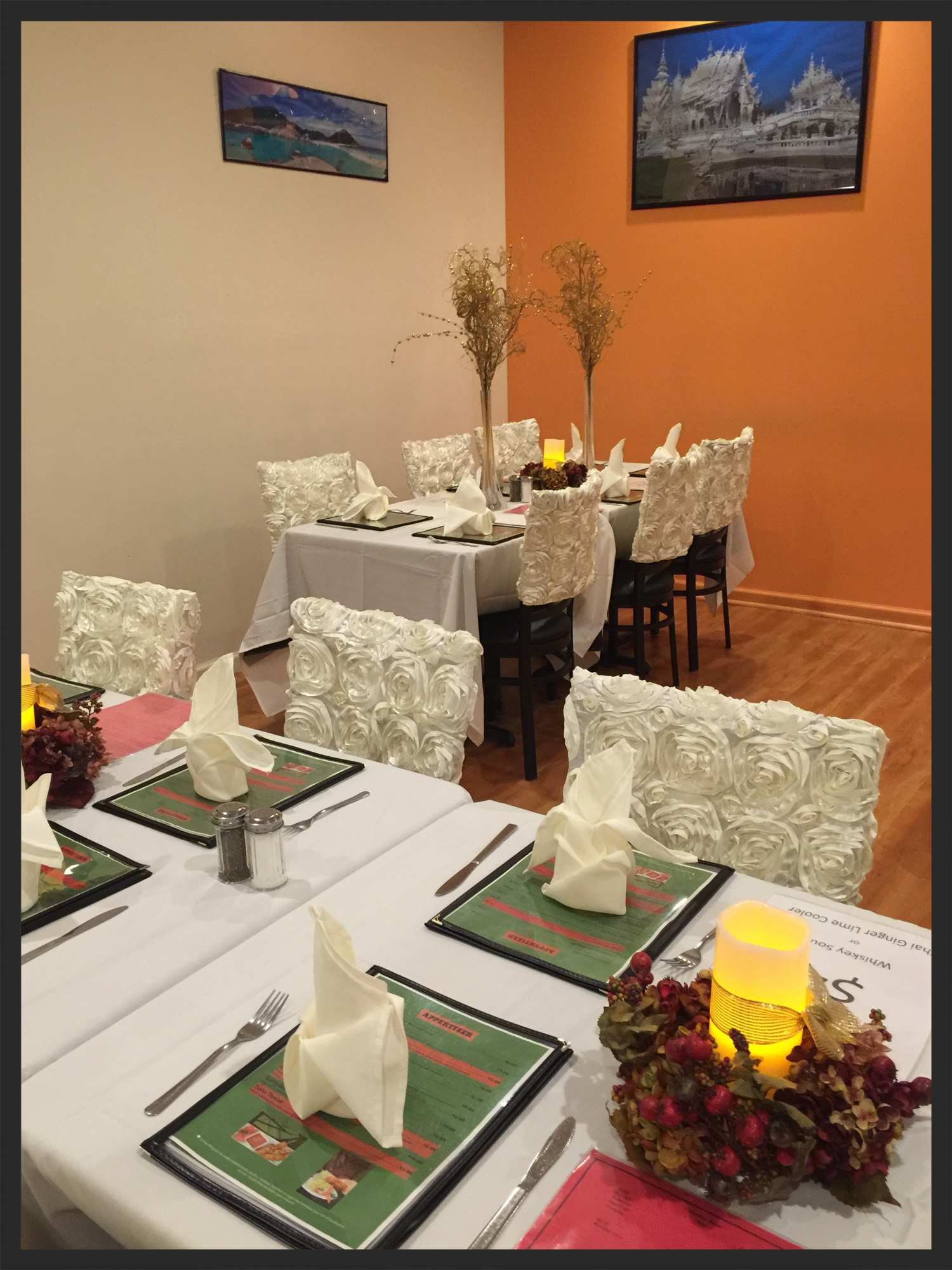 We now offering catering for special events up to 35 people. Whether your special event is wedding party, bridal shower, business lunched. Thai Valley Kitchen can provide your delicious favorites from our regular menu, or you can choose from special catering menu. Thai Valley kitchen also provide the decoration combined with Thai-culinary expertise and flawless service, to make the perfect set up for your special time.