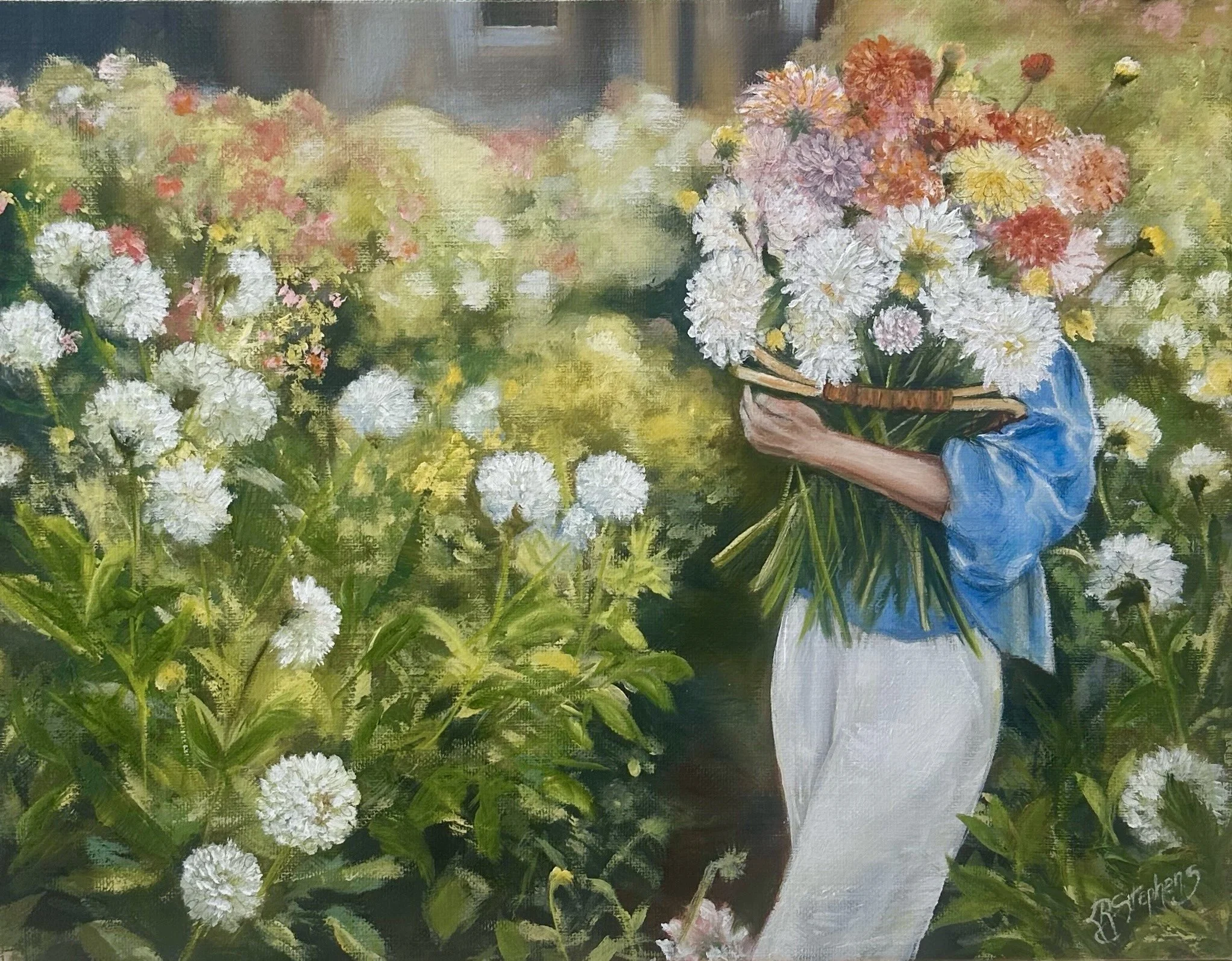 Lost in Dahlia's, 2024, Oil on canvas, 11x14