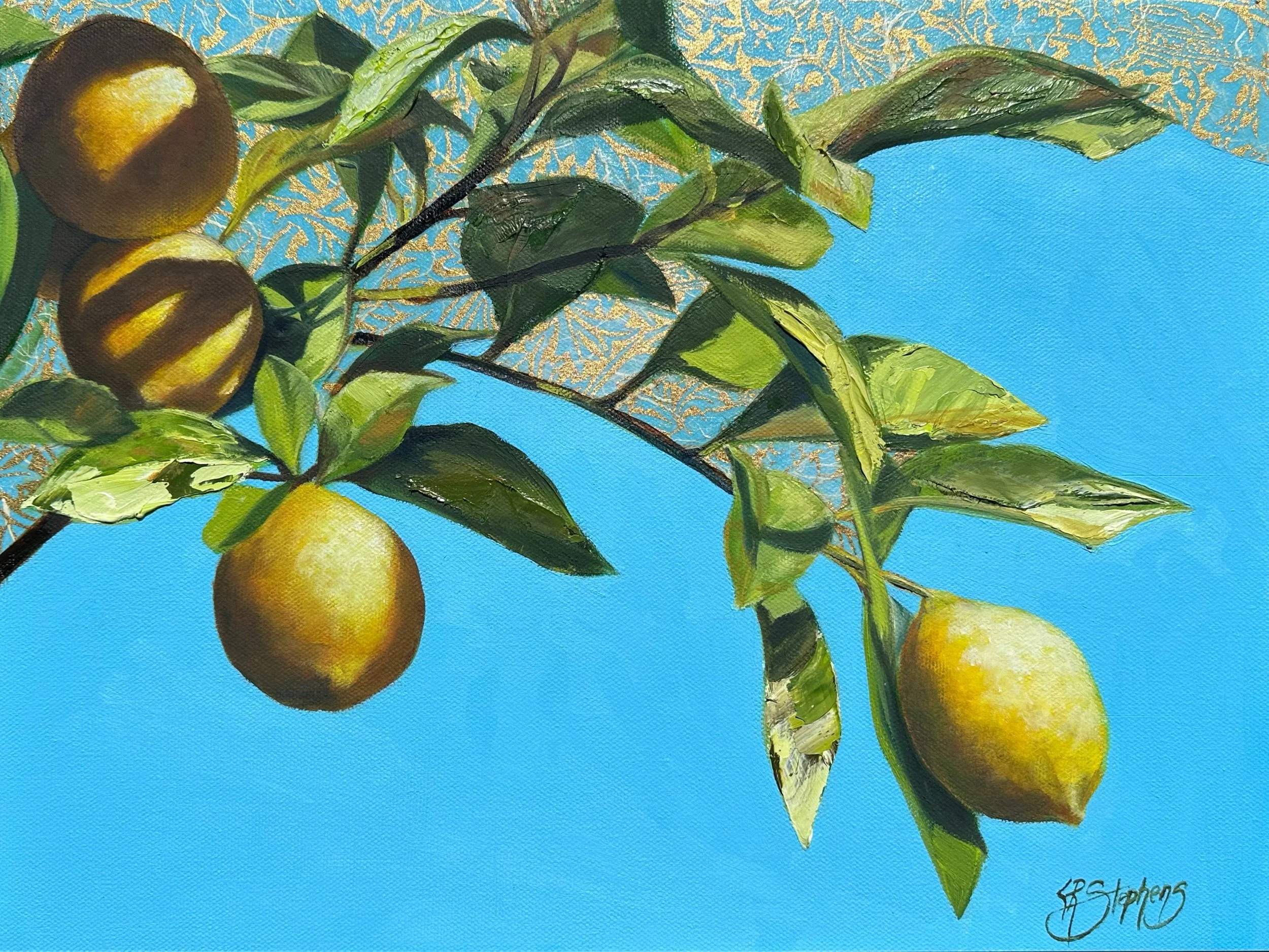 Lemon Drop, Oil + Mixed Media, 12x16