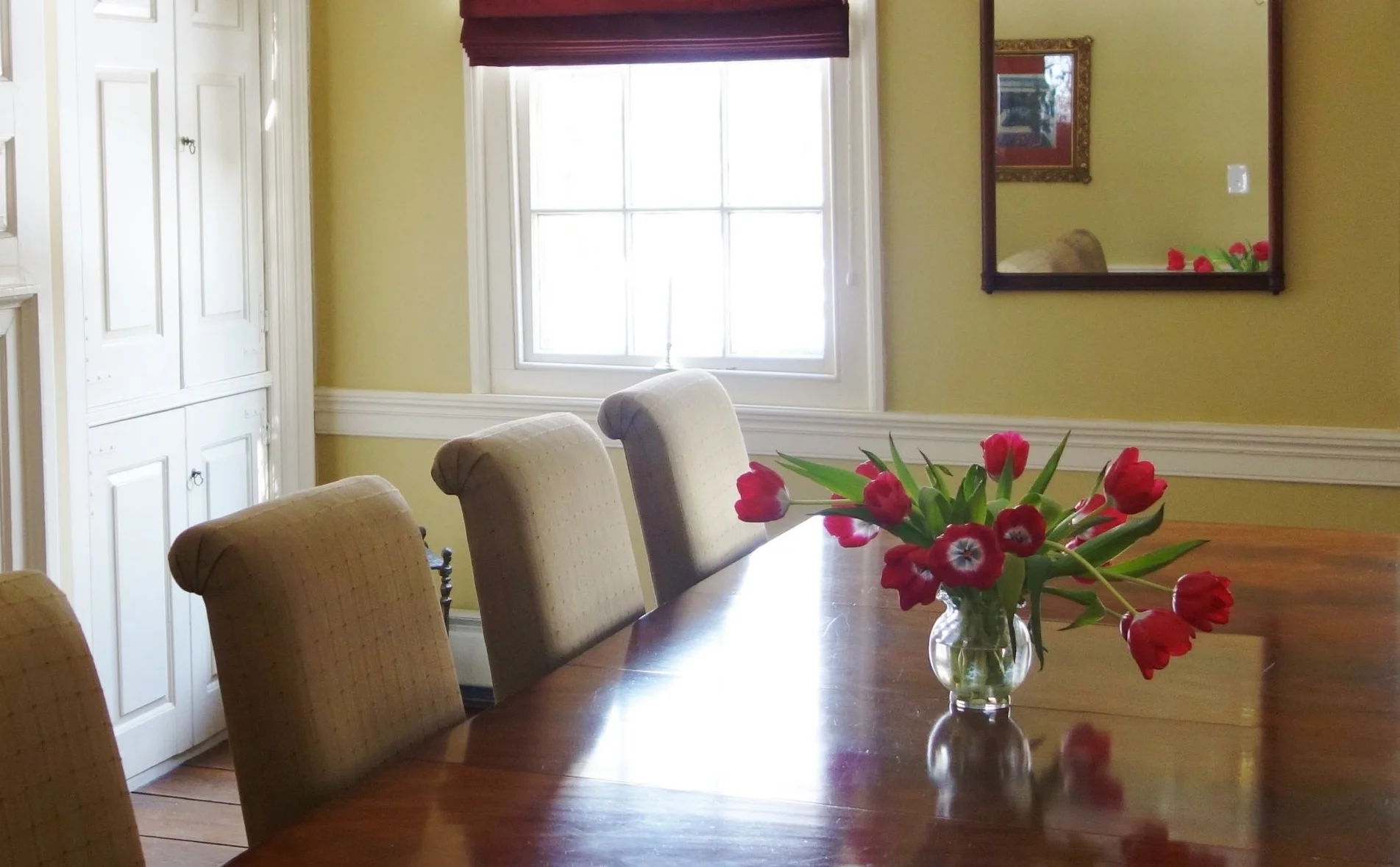 Dining Room with Lovely Tulips
