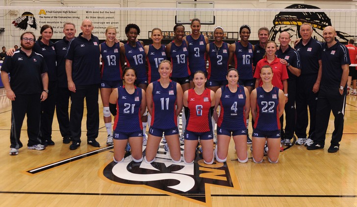 The 2012 USA Women's Volleyball team that traveled to London for the Olympic Games