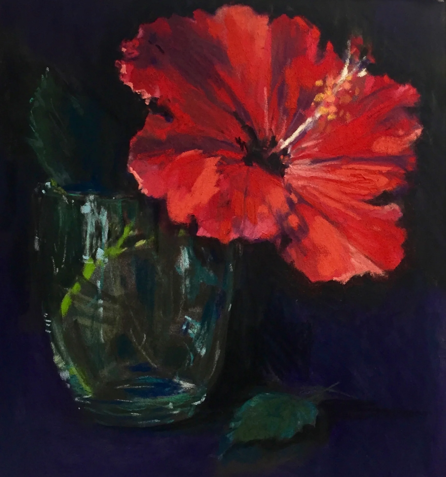 Hibiscus, Pastel by Jeri Greenberg, PSA