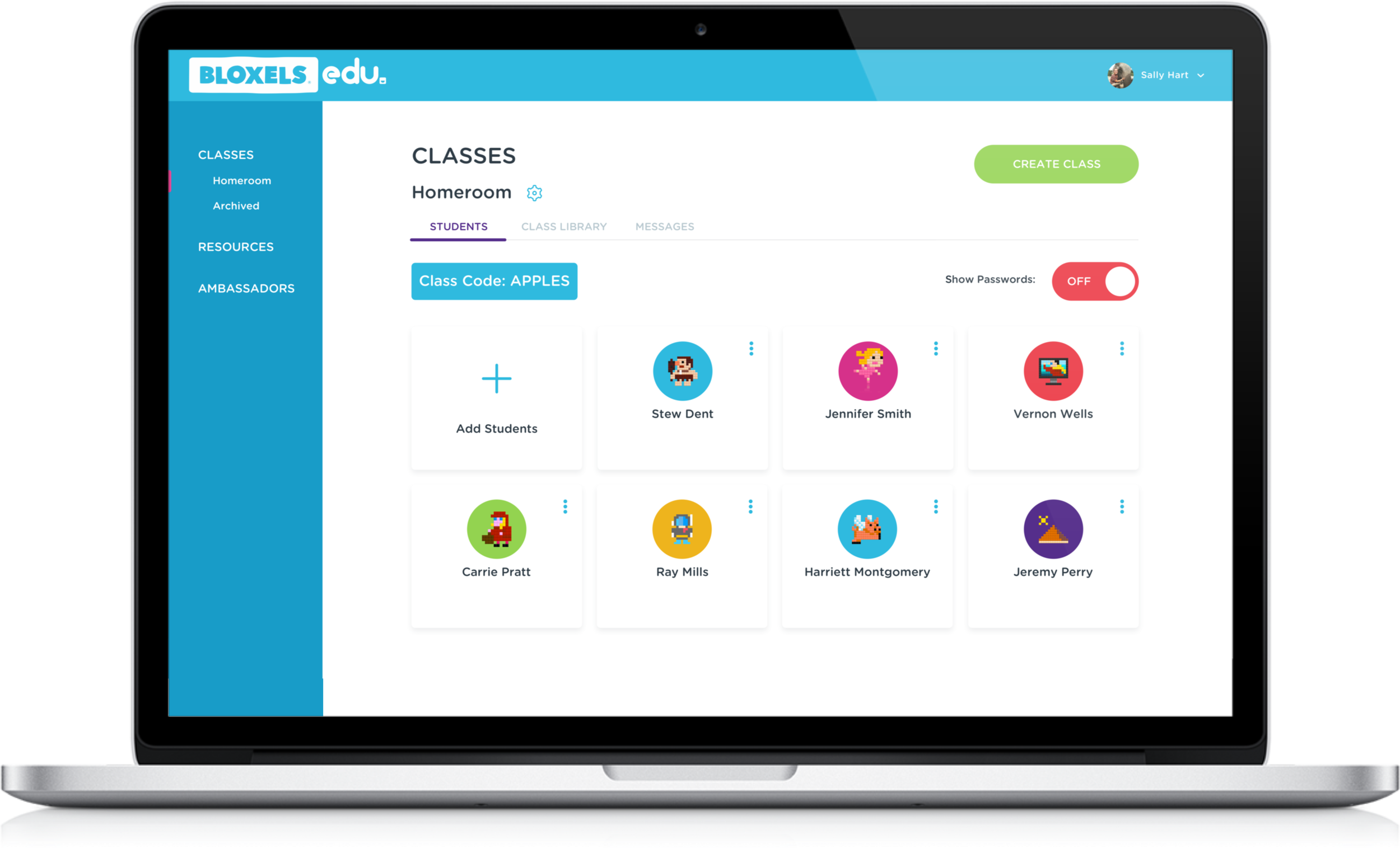 The Bloxels EDU Hub enables teachers to manage student accounts, review student created content, award badges, and more.