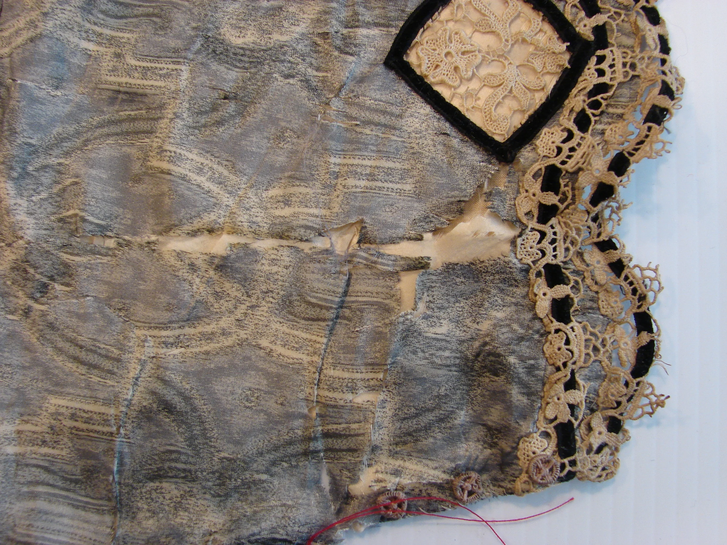 Sleeve detail before treatment