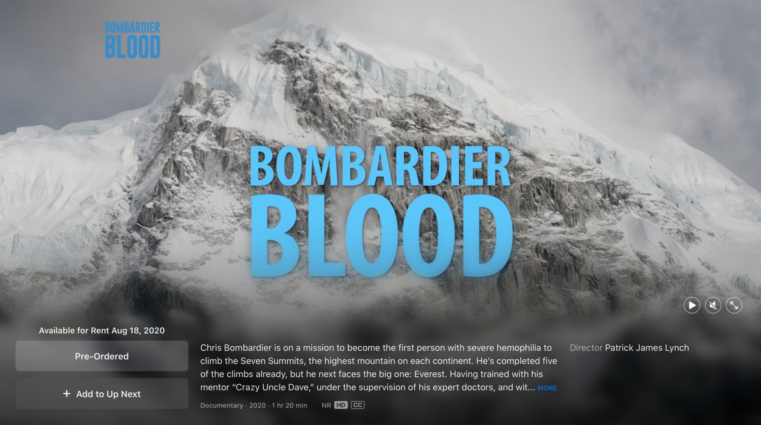 Bombardier Blood: Now playing in your living room!