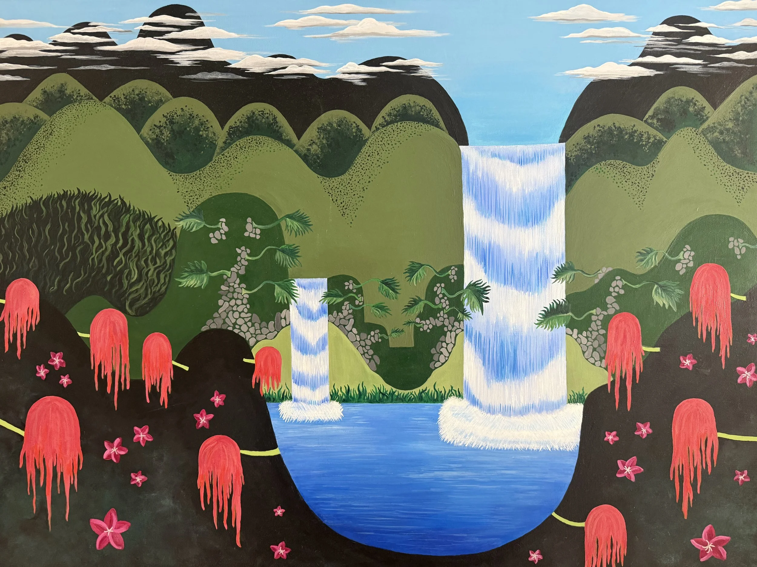 Waterfalls for Dr. Seuss and Samurai Jack, Acrylic