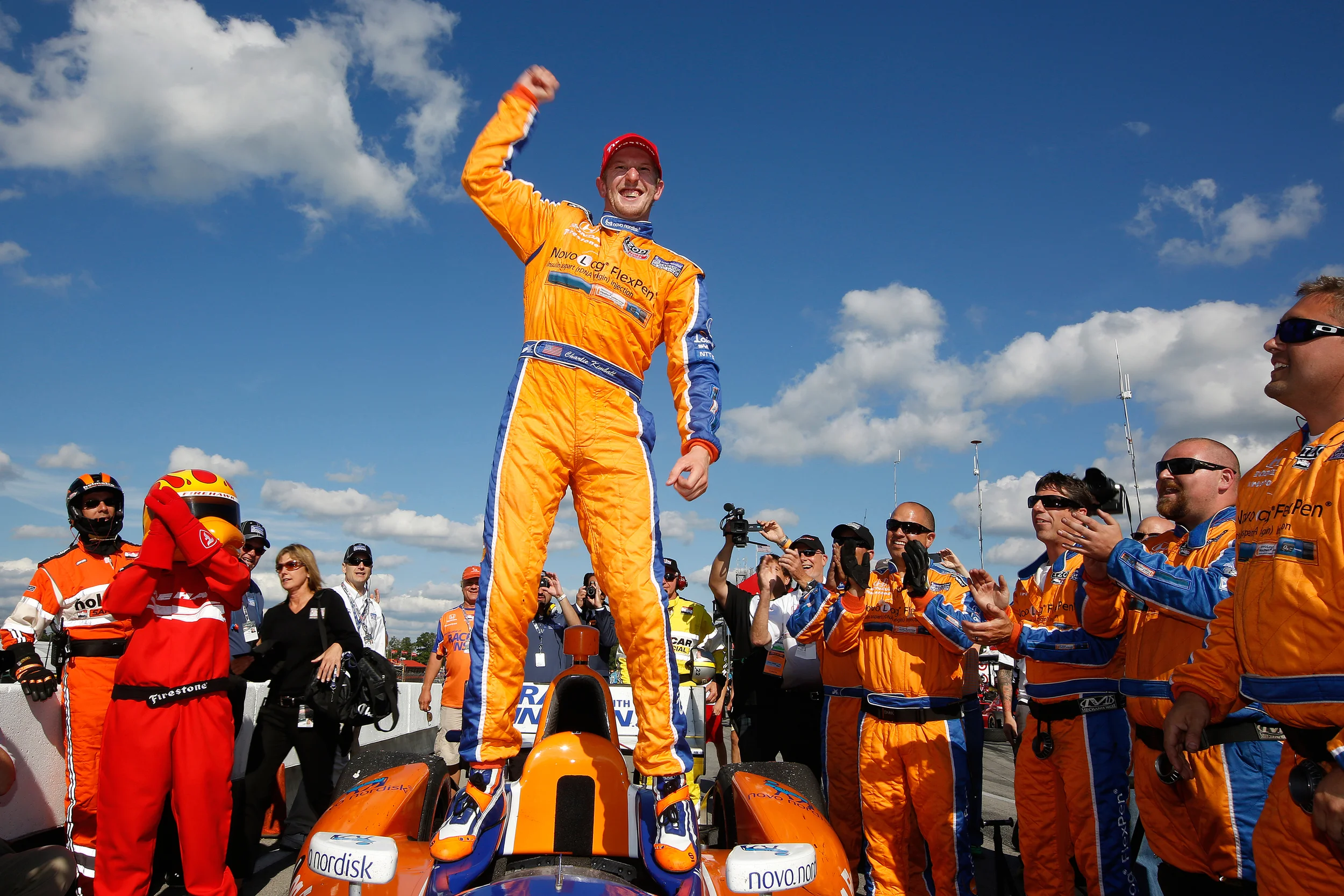 Charlie Kimball wins the mid-Ohio INDYCAR race in August 2013