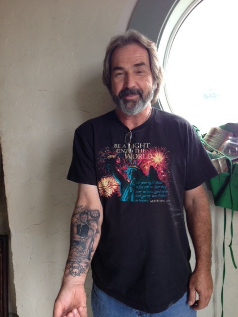 A nice tattoo of CALVARY. This man drove to my studio to show it off.