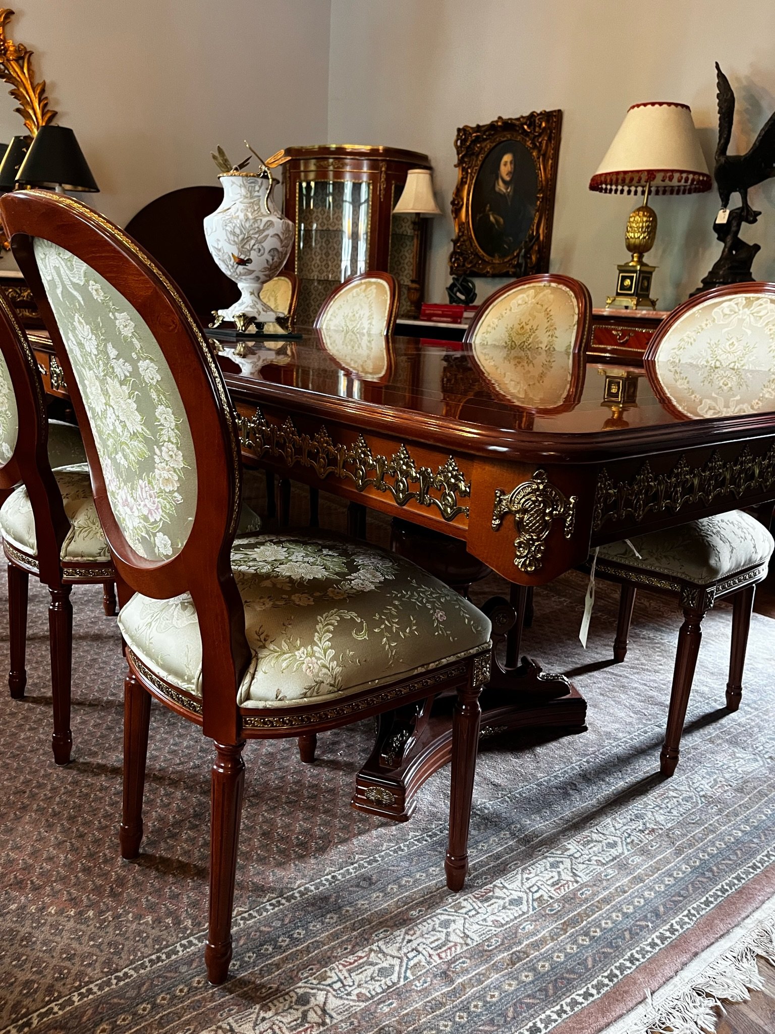 Spanish Walnut Dining Table. Bespoke and Custom furniture store Morristown and New York City. Custom tables, custom sofas, custom beds can be built by Richard Bevan Furniture.