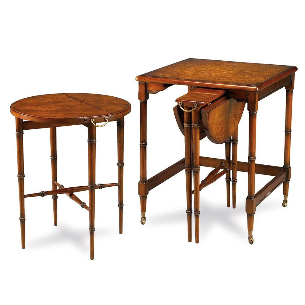 Burl Walnut Nesting Tables