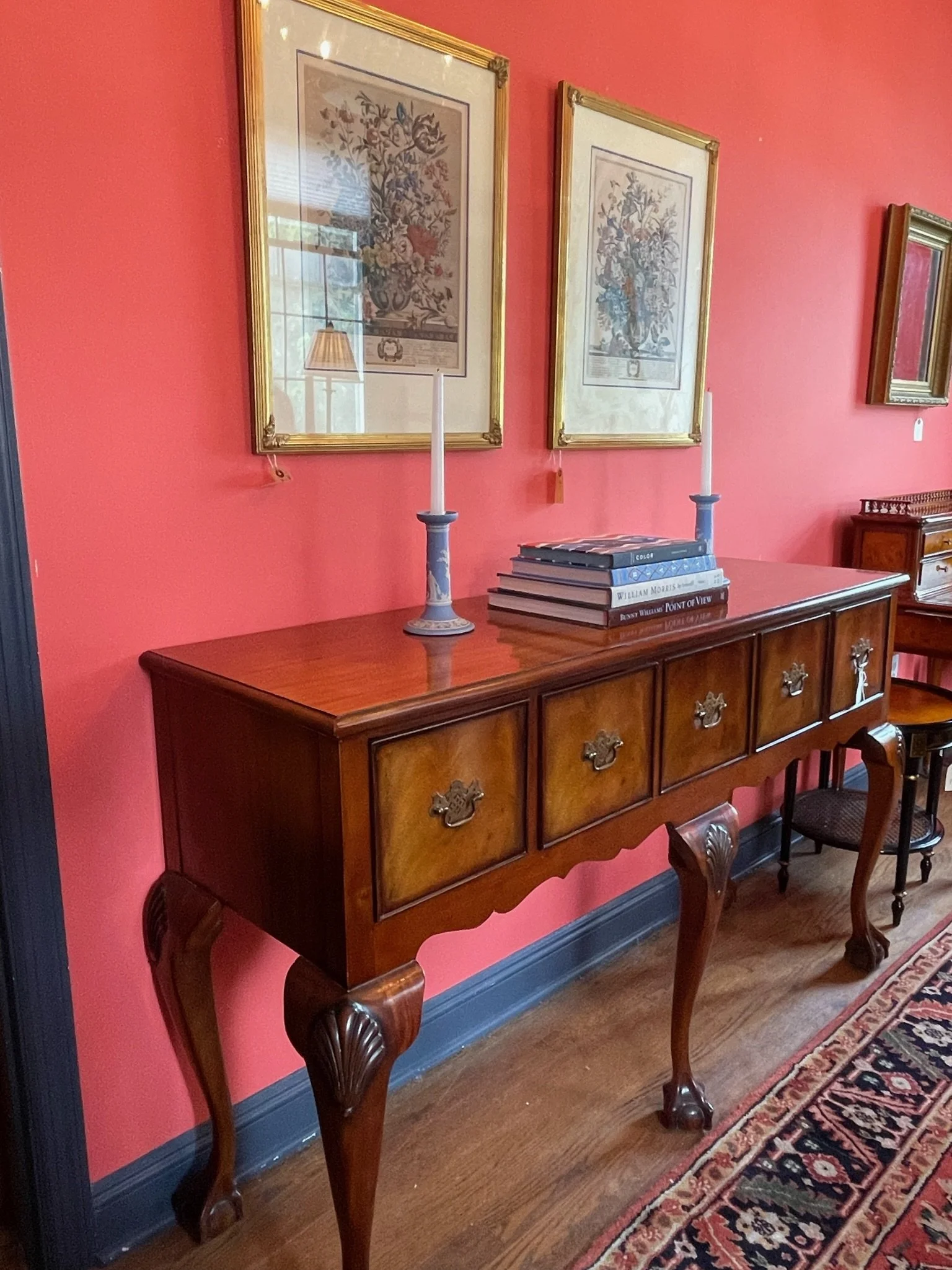 Mahogany side table. Bespoke and Custom furniture store Morristown and New York City. Custom tables and custom sofas can be built with RBF.
